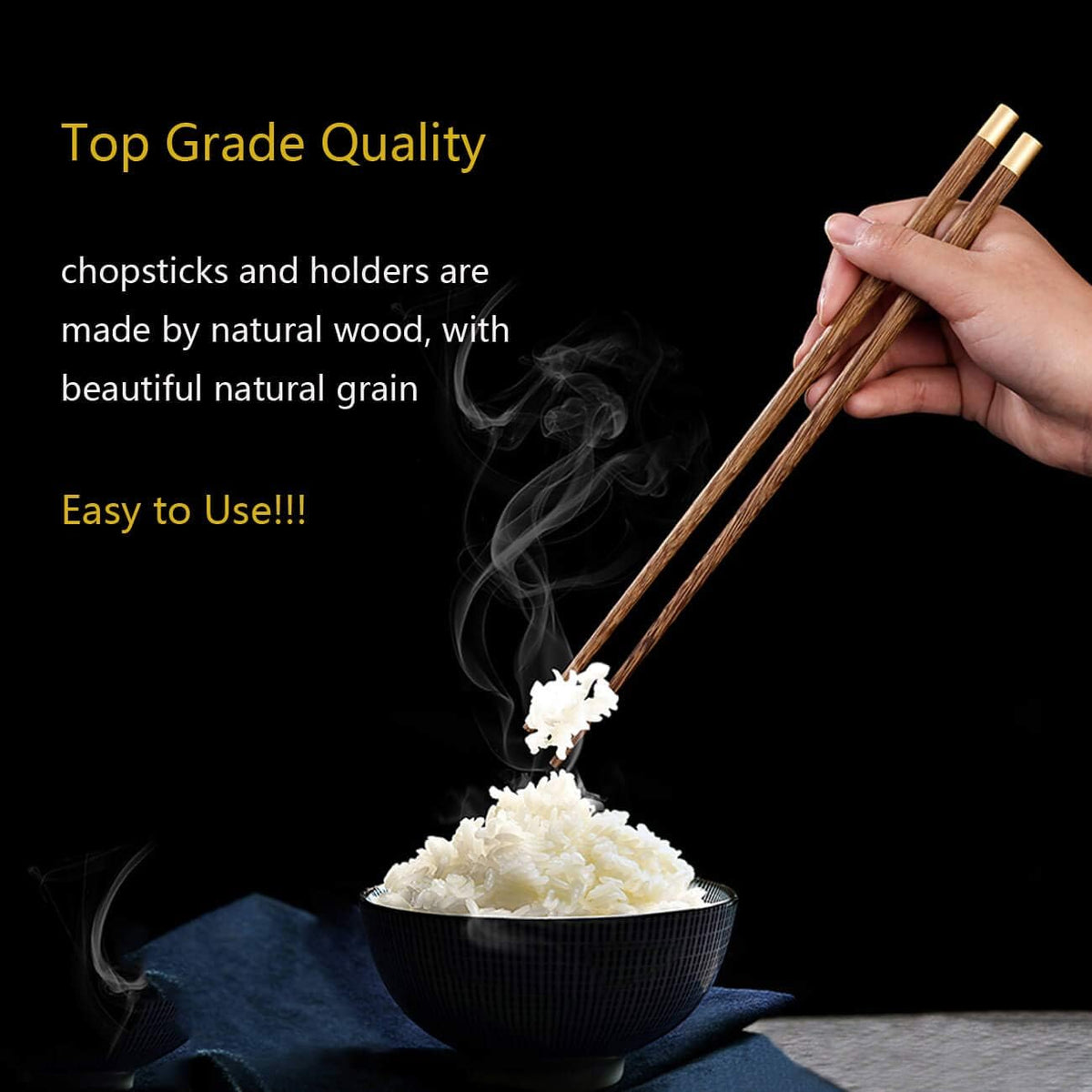 Wooden Reusable Chopsticks Gift Set with Case, Wenge
