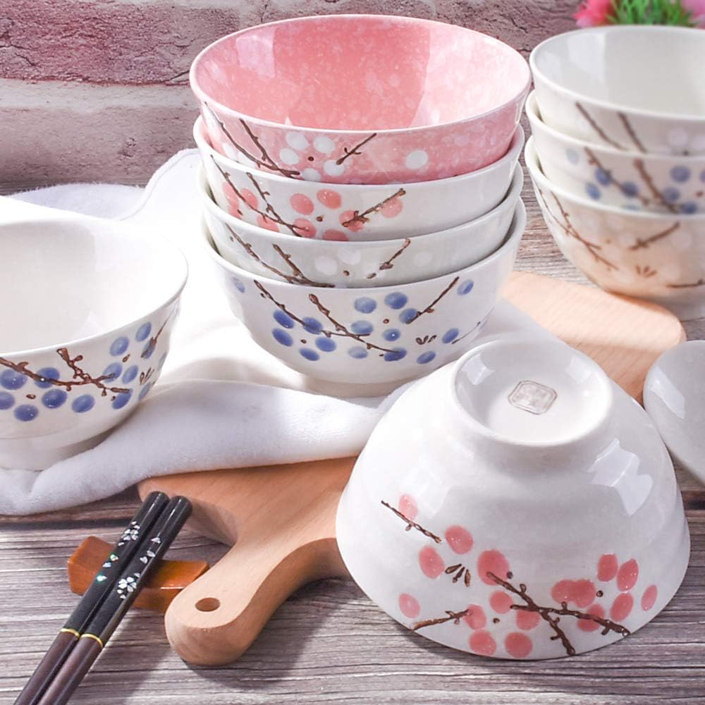 Japanese Rice Bowl Set of 4, 4.5 Inch