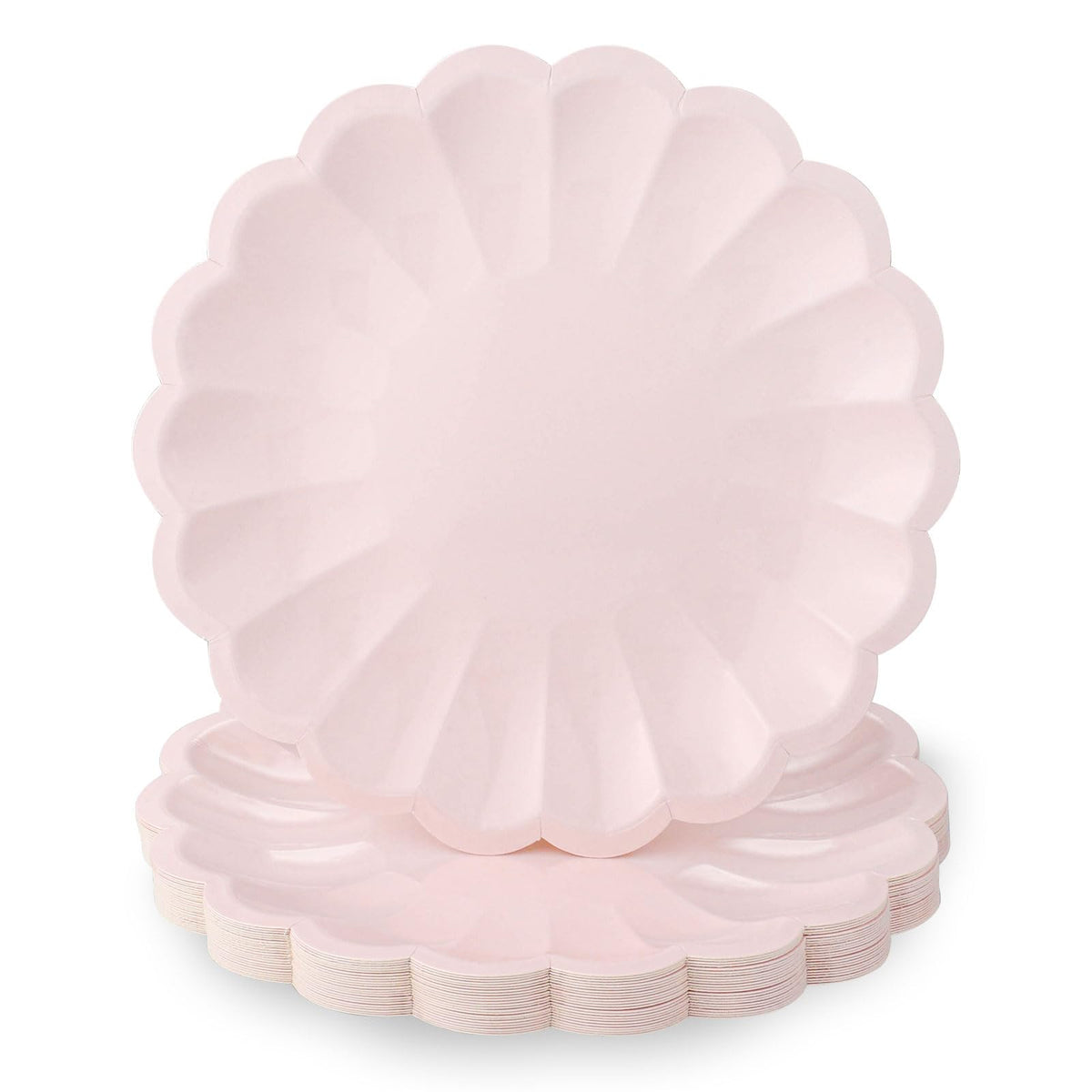 NatNarr 30 Pcs Ivory Paper Plates 9.5 In Scalloped Party Plates Disposable