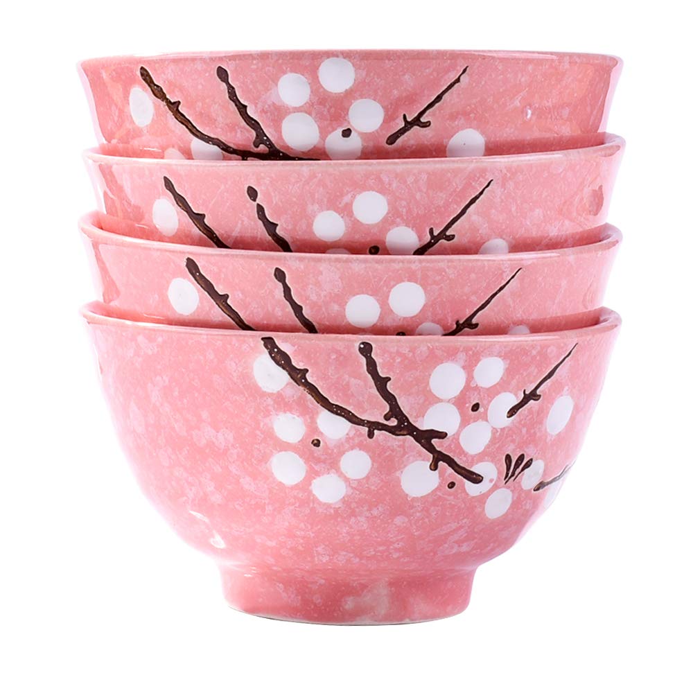 Japanese Rice Bowl Set of 4, 4.5 Inch