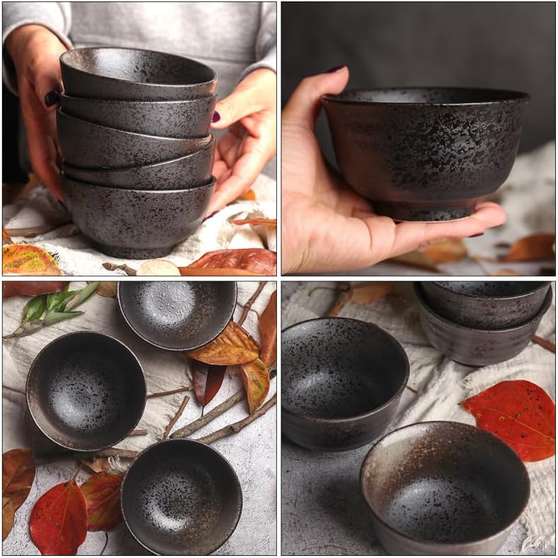 ULTECHNOVO 2 Pack Ceramic Rice Bowls 11.5 Oz Asian Noodle Bowls for Soup Salad Rice Food Storage 4.52 X 4.52 X 2.24 in Kitchen Tableware for Home Dining