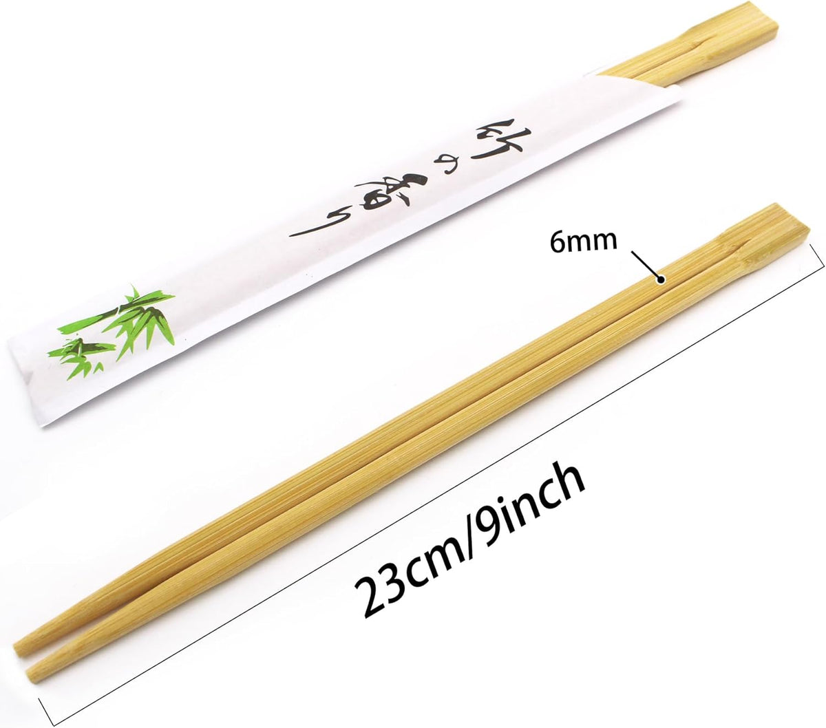 100 Pairs 9 inches Smooth Disposable Bamboo Chopsticks Individually Wrapped Chopstick for Sushi Noodles Splinter-Proof Design