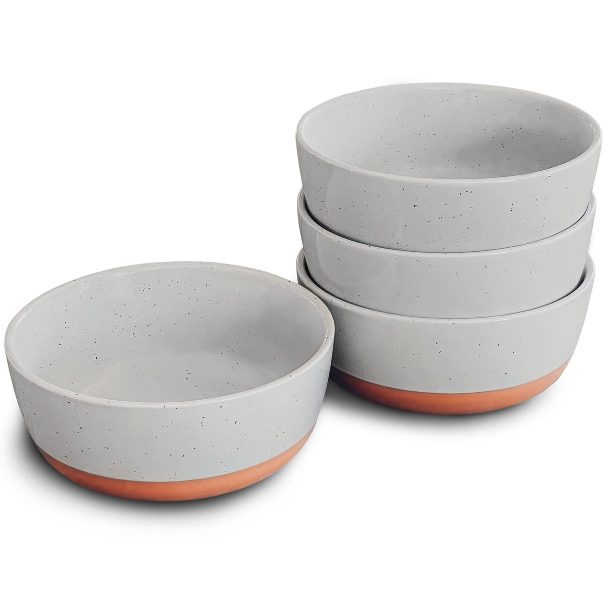 Set of 4 Porcelain Bowls, 25oz - Microwave, Dishwasher & Oven Safe for Soup, Cereal, etc.