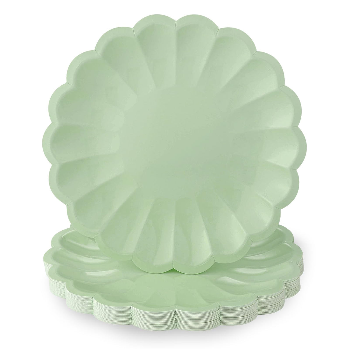 NatNarr 30 Pcs Ivory Paper Plates 9.5 In Scalloped Party Plates Disposable