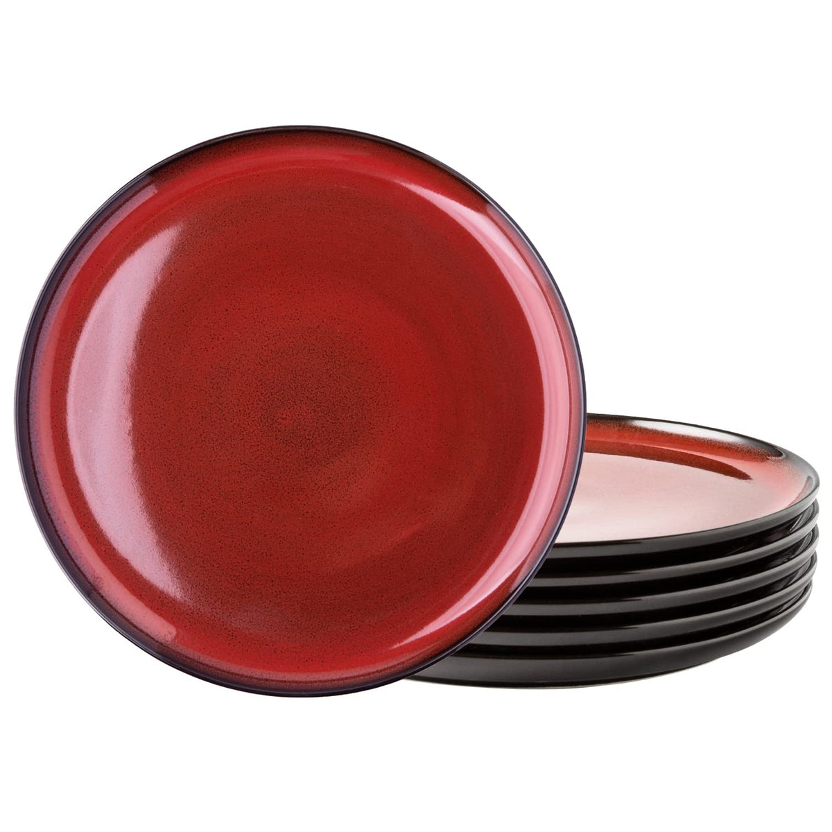 LERATIO Ceramic Dinner Plates Set of 6,10.5 Inch Reactive Glaze Plate Sets