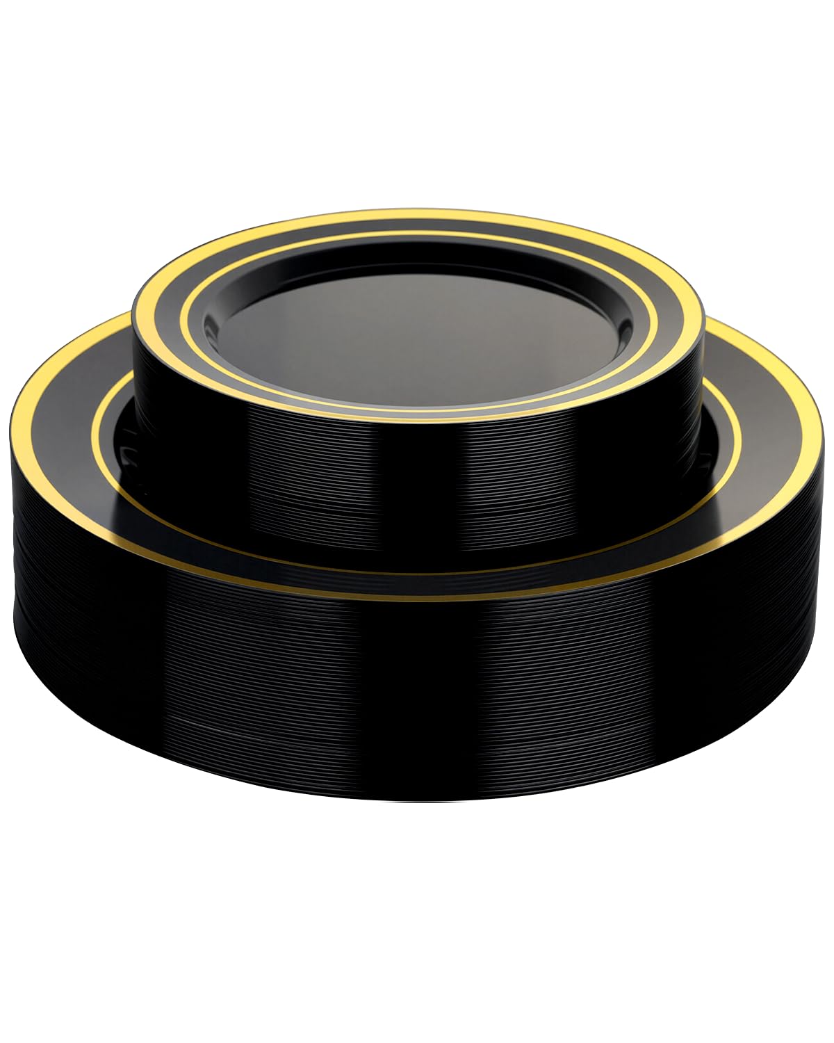 Goodluck 200PCS Gold Plastic Plates, Heavy Duty Disposable Gold Plates