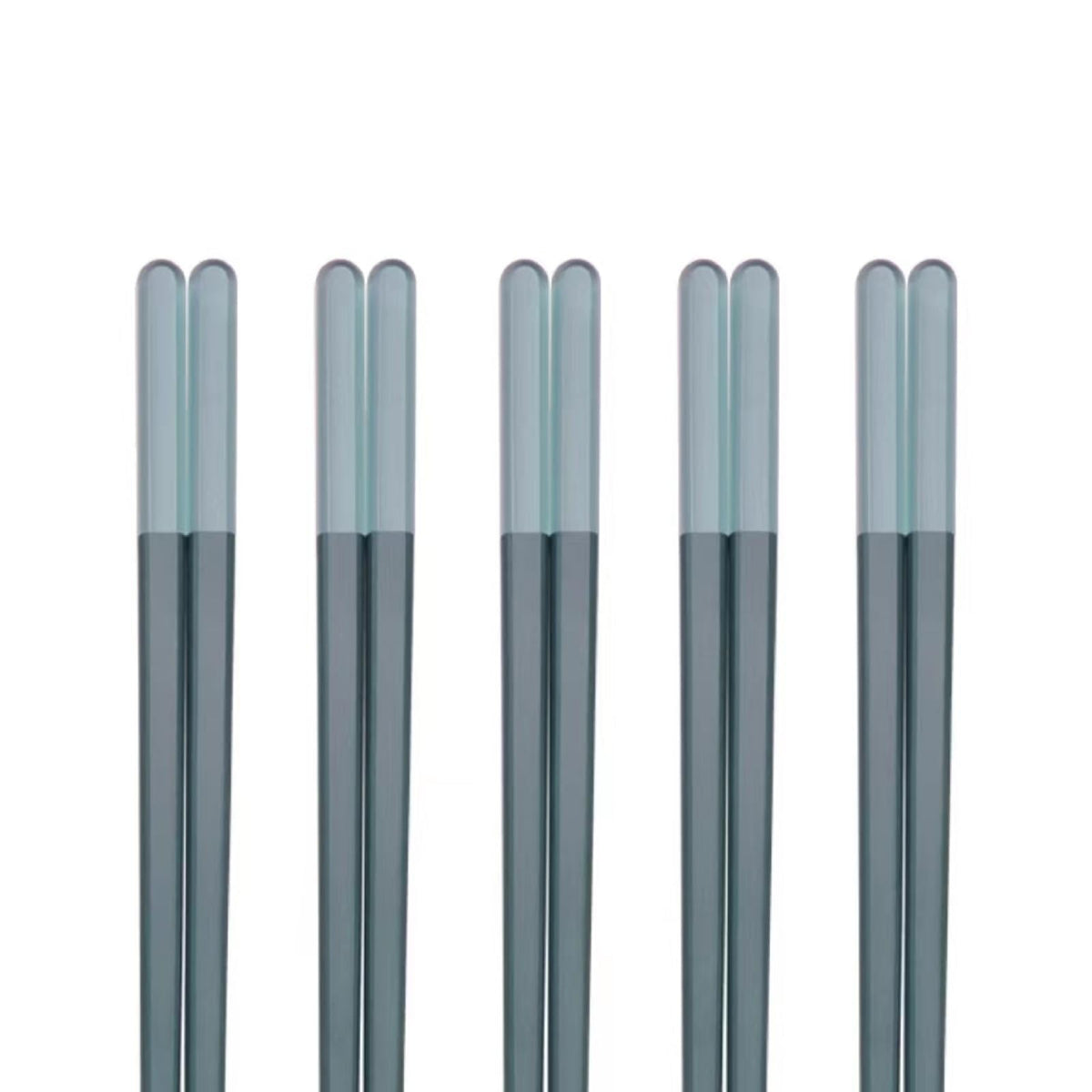 Random Mood Modern Design Chopsticks - Reusable, Dishwasher Safe, Non-Slip Fiberglass, Ice Fog Multi Color, 5 Pairs, 9.5in/24cm, Great for Chinese, Japanese, Korean Cuisine