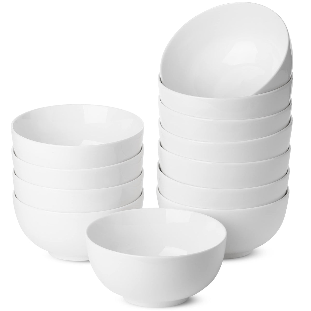 Brew To A Tea BTaT- Soup Bowls Set, 16 Ounces, Set of 12, Navy Blue, Porcelain Dishes for Soup, Rice, Salad, Noodle, Microwave, Oven, Freezer & Dishwasher Safe, Deep Cereal Bowls for Kitchen