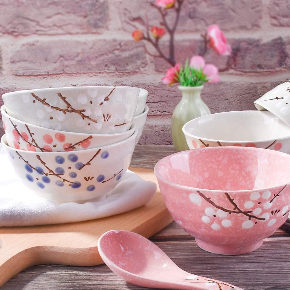 Japanese Rice Bowl Set of 4, 4.5 Inch