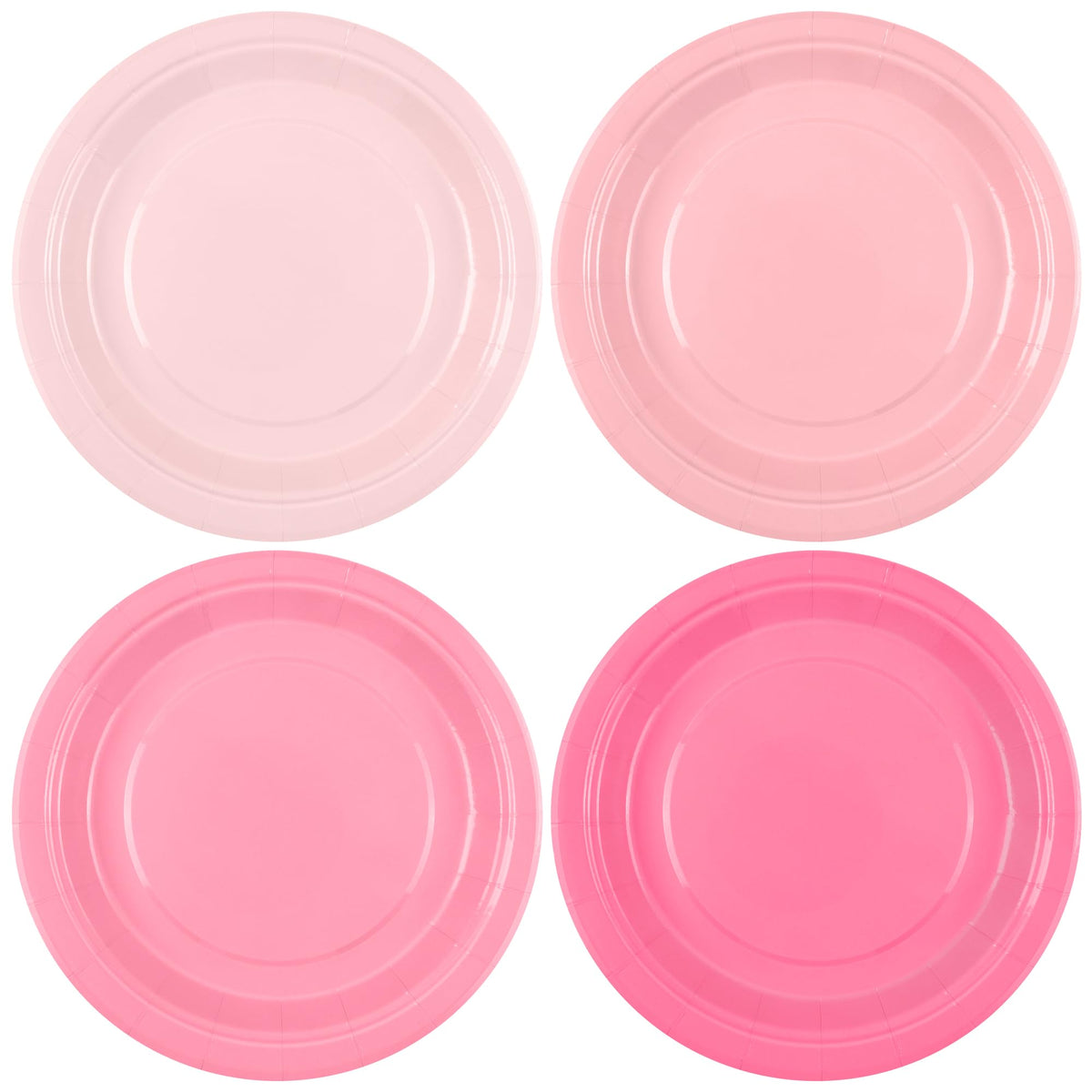 Breroa 72 Pcs Hot Pink Paper Plates 7 Inch Bulk Hot Pink Plates Disposable