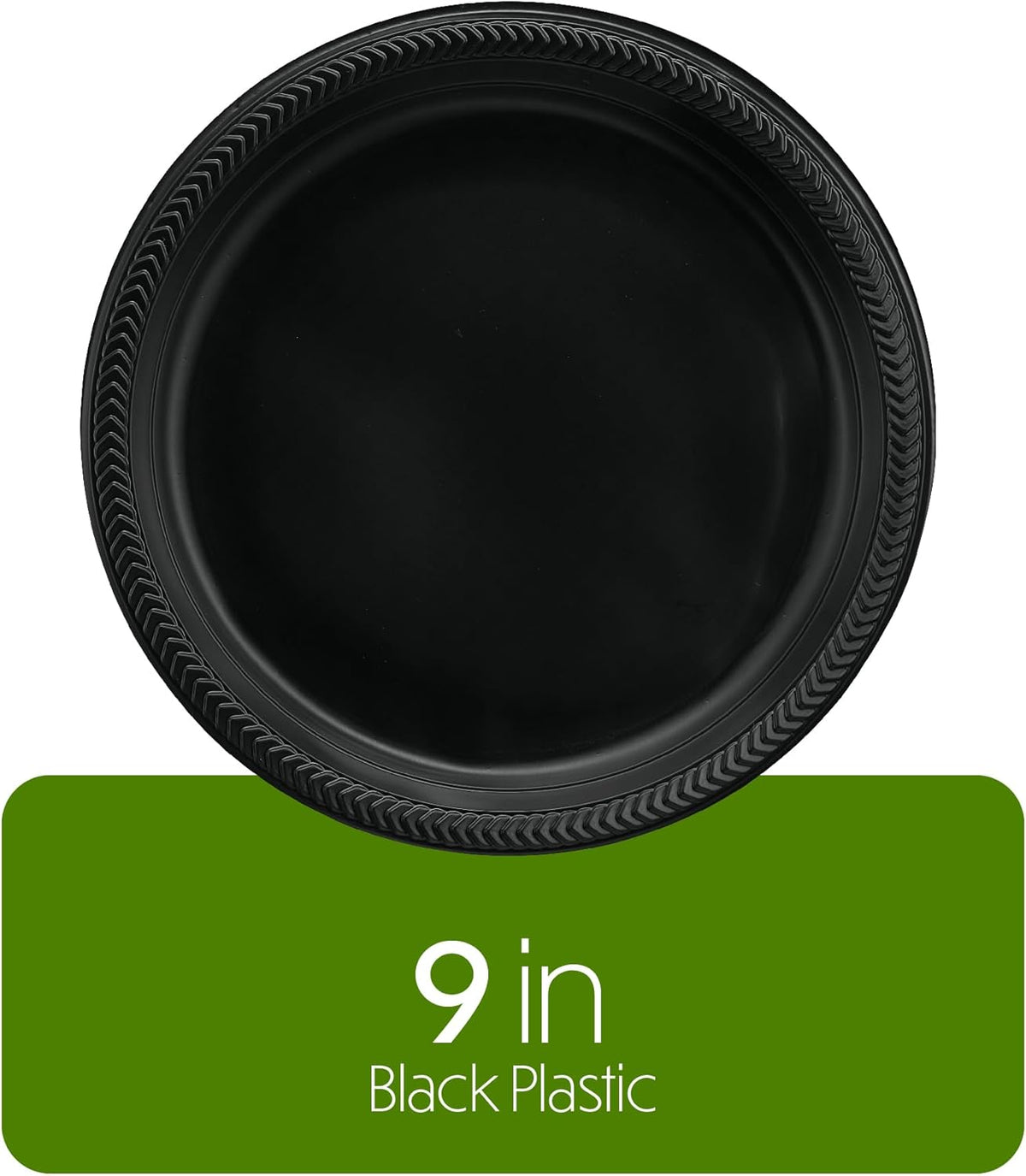 PLASTICPRO 100 PCS Black Plastic Plates Light Weight 9 Inch Plastic Dinner Plates Black Plates Disposable for Party and Wedding