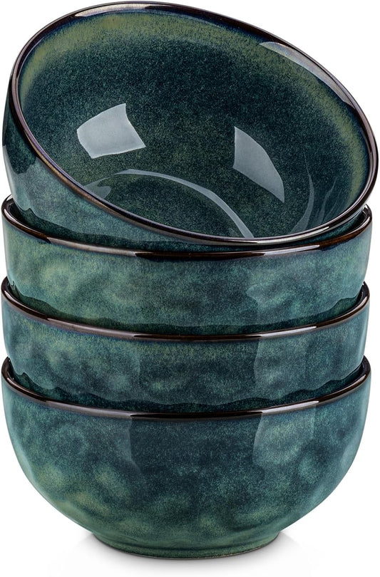 vancasso Starry 24oz Bowls for Soup, Ceramic Green bowls Set of 4