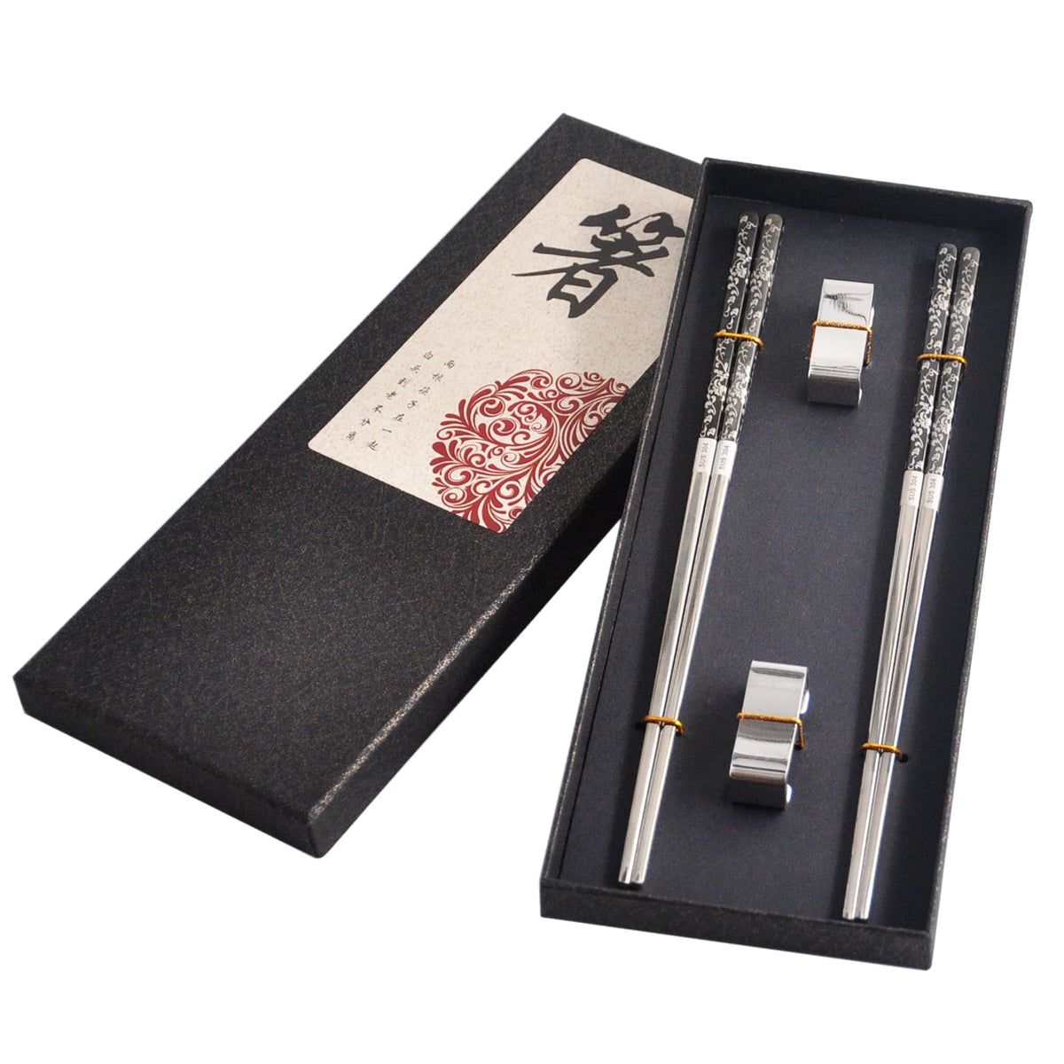Wooden Reusable Chopsticks Gift Set with Case, Wenge