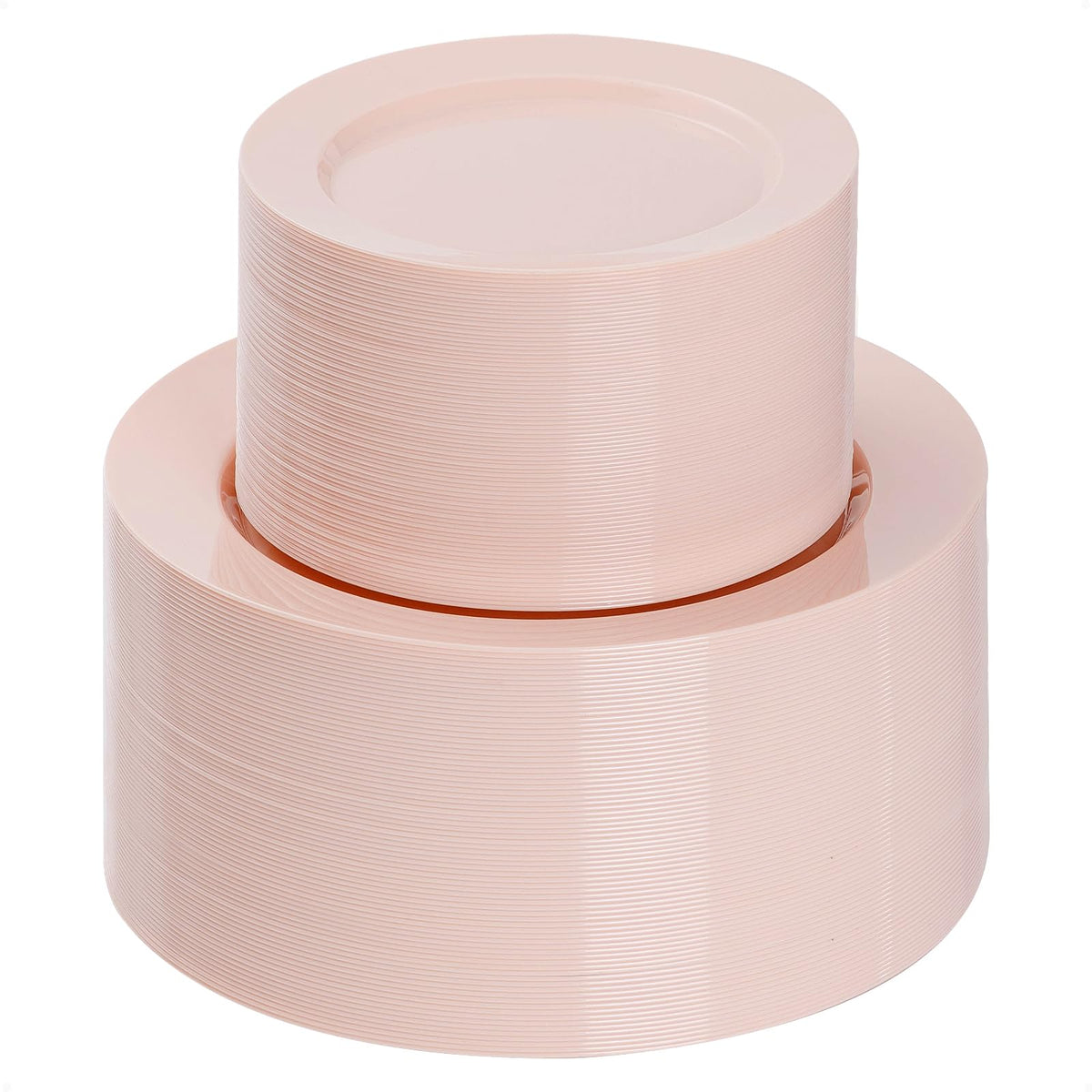 Goodluck 200PCS Gold Plastic Plates, Heavy Duty Disposable Gold Plates