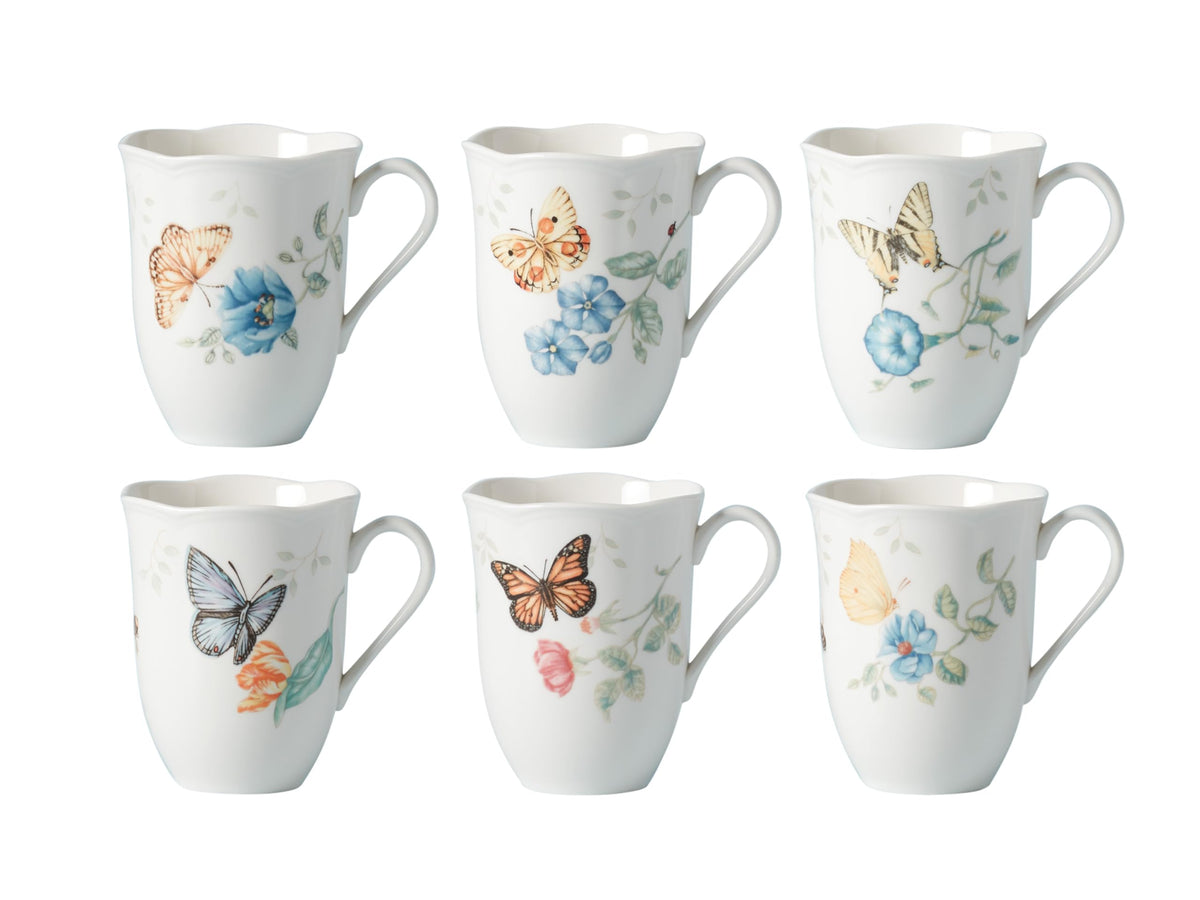 Lenox Butterfly Meadow Porcelain 16oz Rice Bowl Set for 4 (4-Piece)