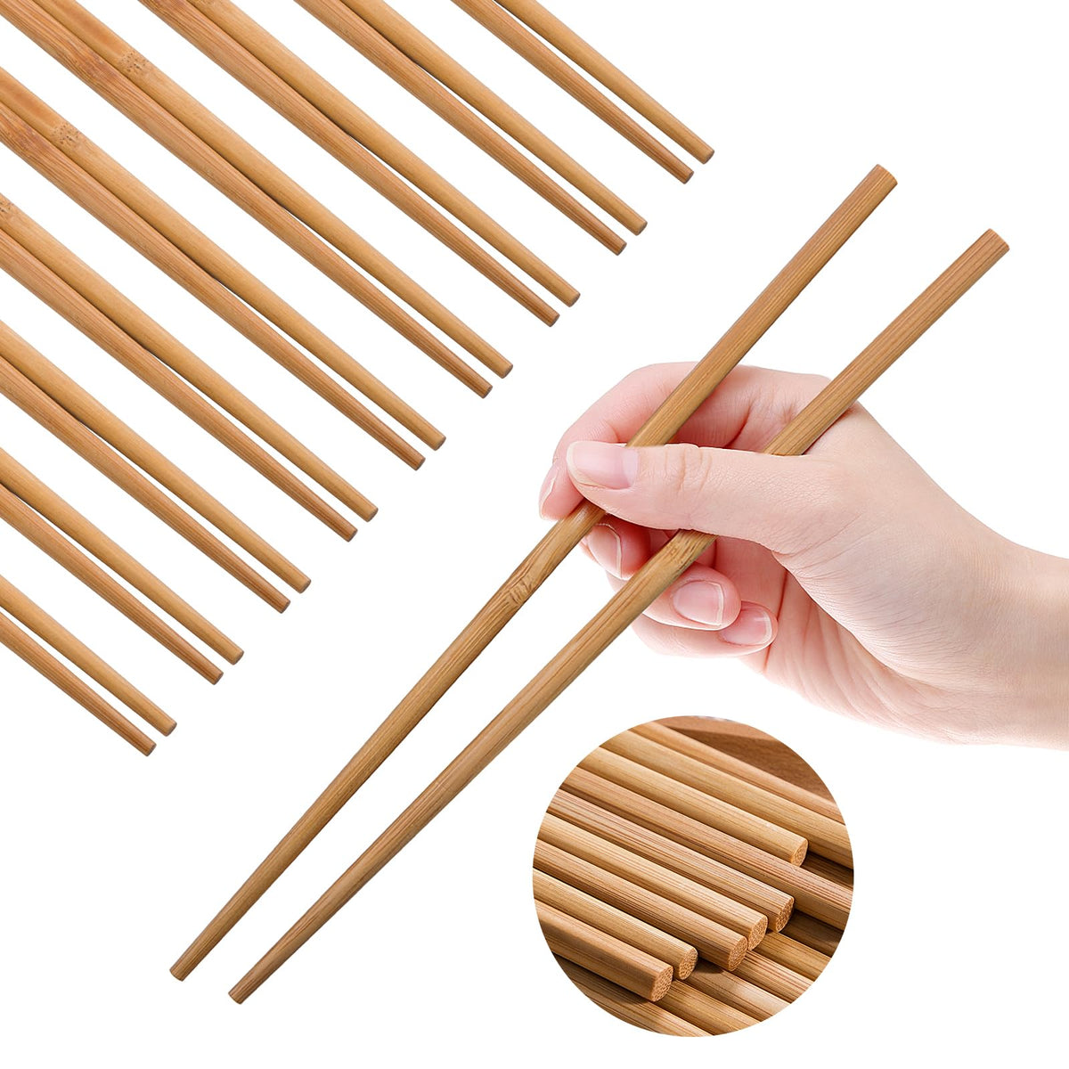 Wooden Chopsticks Reusable Dishwasher Safe Iron Wood 10 Pairs