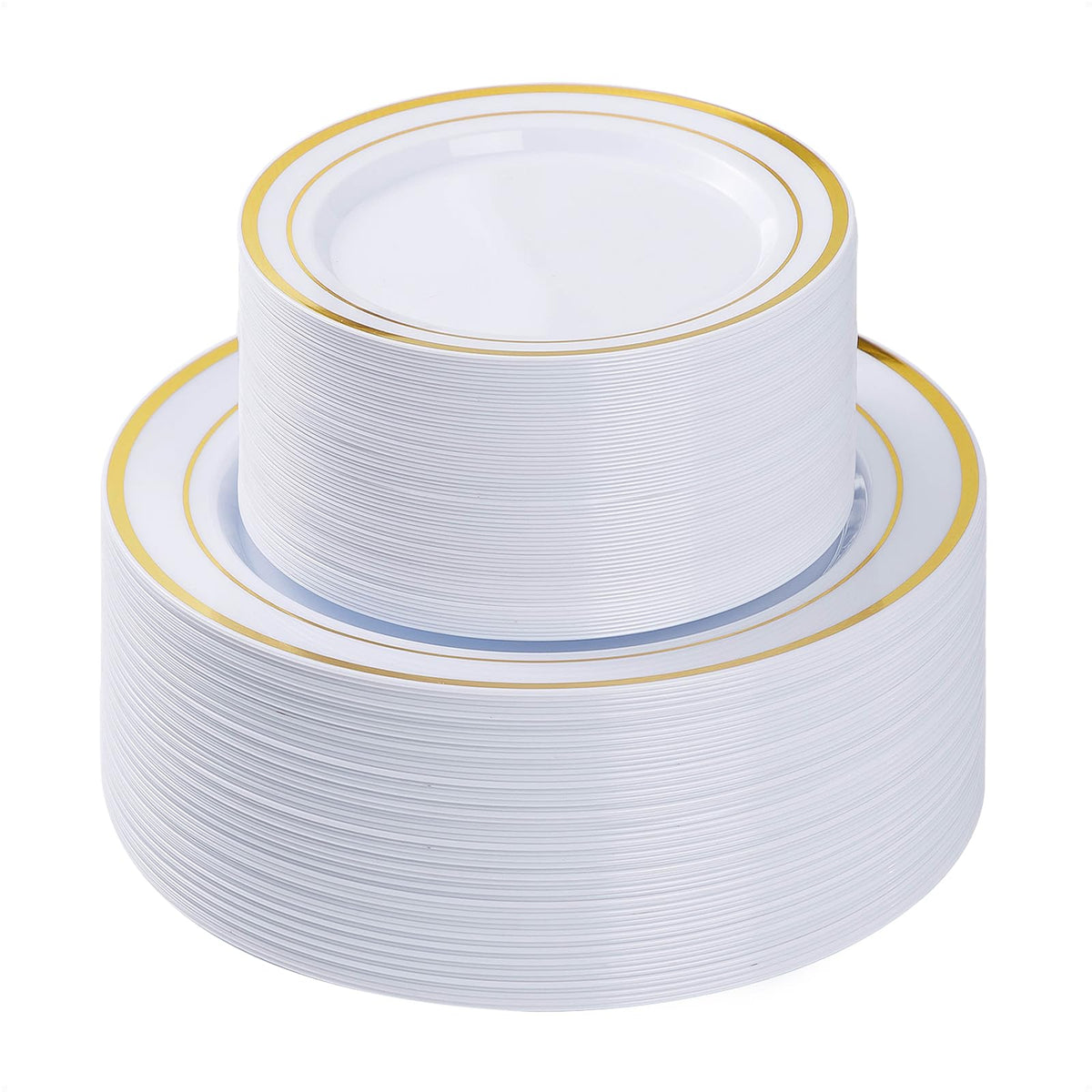 BESTVIP 200PCS Gold Plastic Plate, Disposable Party Plates