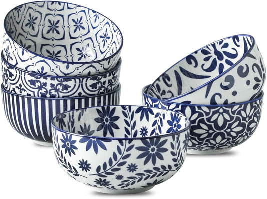 Soup Bowls, 28 Ounce Ceramic Cereal Bowls Set of 6
