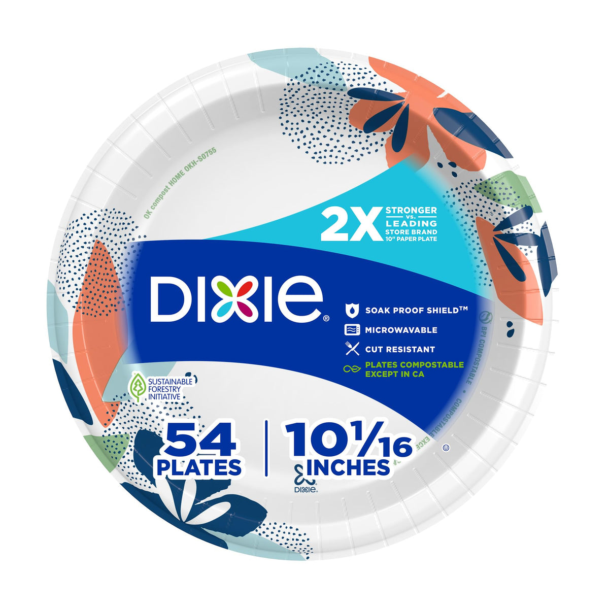 Dixie Large Paper Plates 10 Inch, 150 Ct Disposable Paper Plate Pack