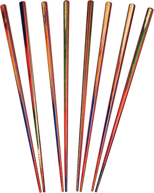 Totally Bamboo Baltique Marrakesh Collection Reusable Chopsticks, Set of 4 Pairs, Non-Slip, 9-7/8" Long