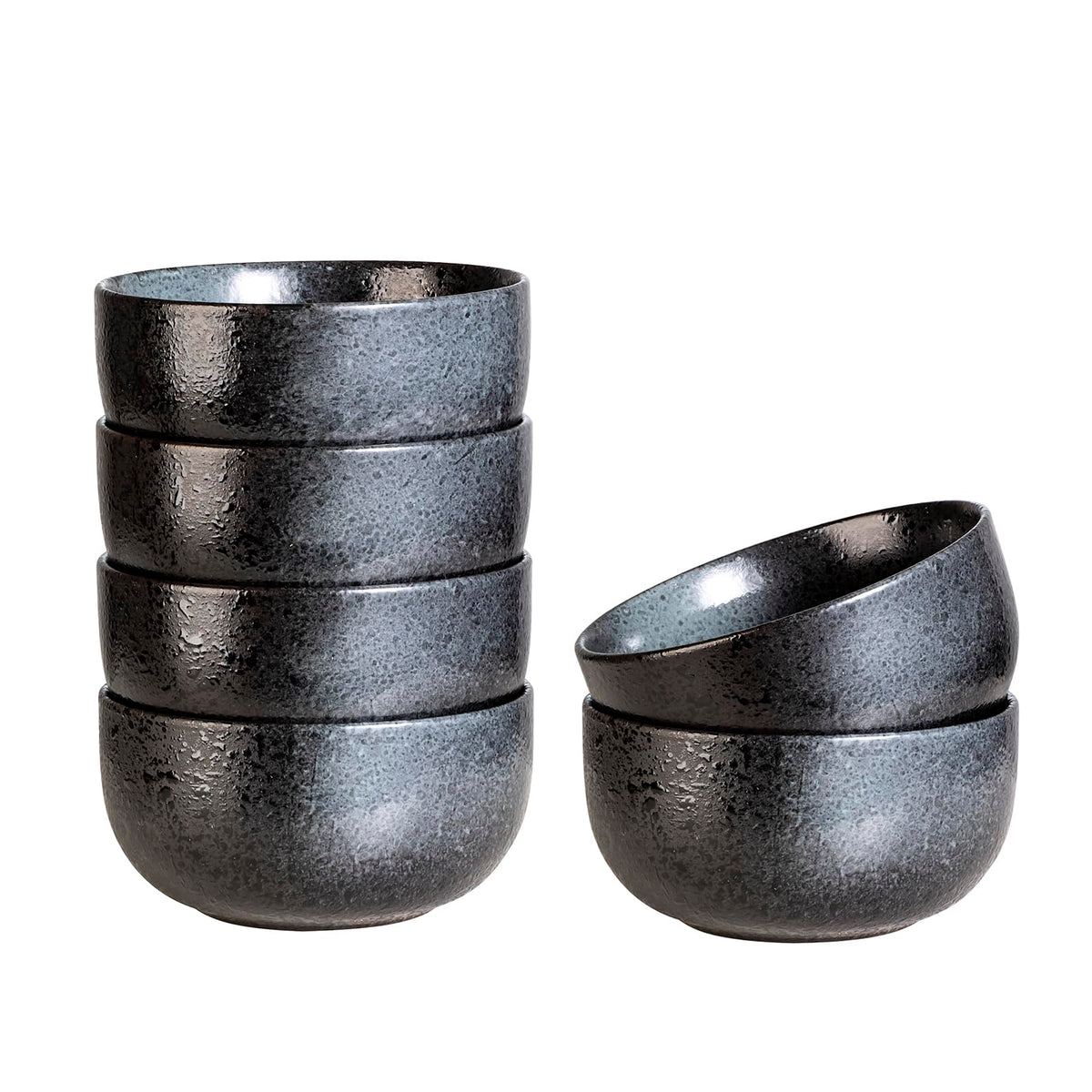 S&Q'S CERAMICS Ceramic Small Bowls for Kitchen, Set of 6, 9 ounces Small Ceramic Bowls for Condiments, Dipping, Side Dishes (Glazed Matte Off-White)…