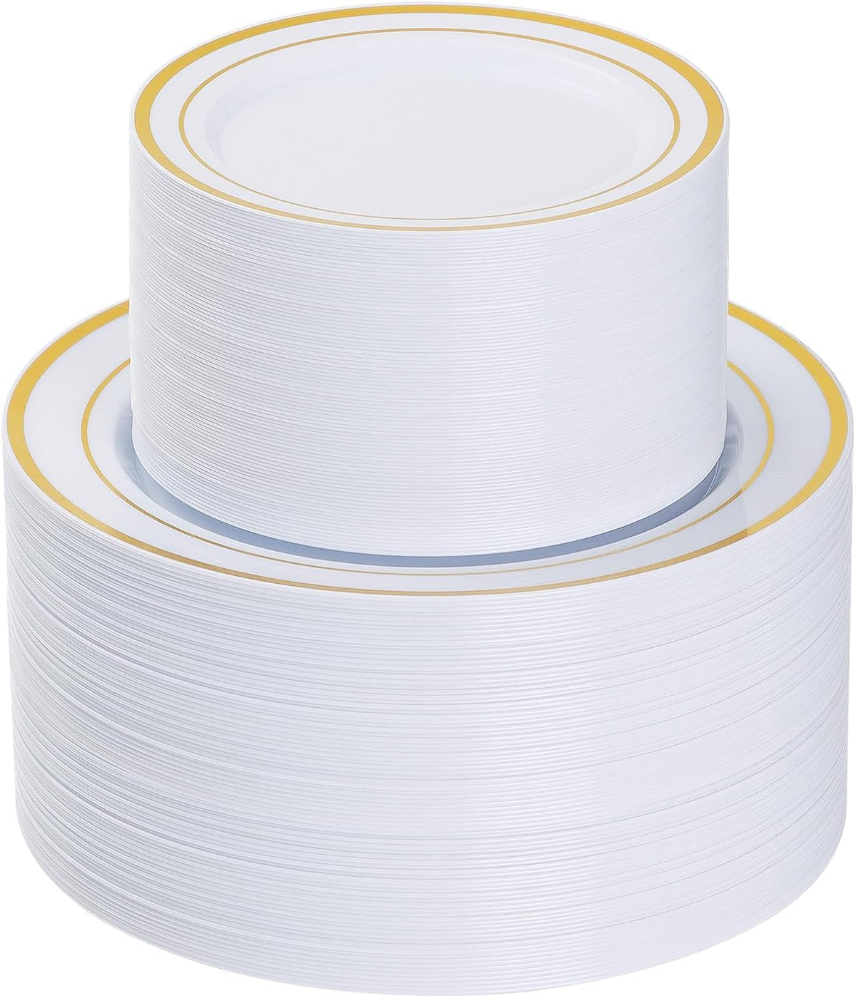 Goodluck 200PCS Gold Plastic Plates, Heavy Duty Disposable Gold Plates