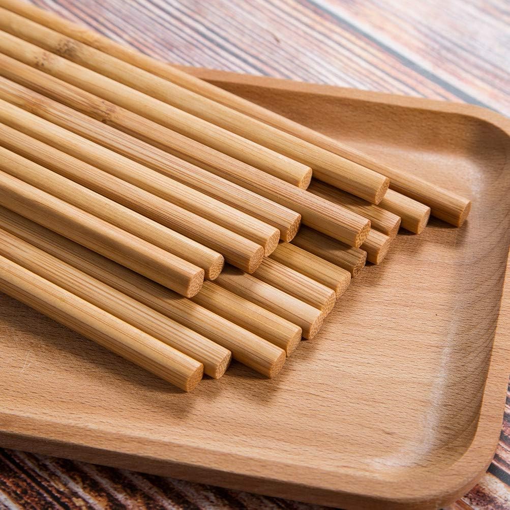 Mannice 10 Pairs Bamboo Chopsticks Reusable Chop Sticks Dishwasher Safe