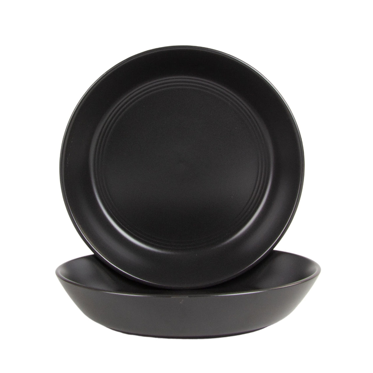 Double Line 8.25" Salad Plate, Set of 6, Cobalt Blue