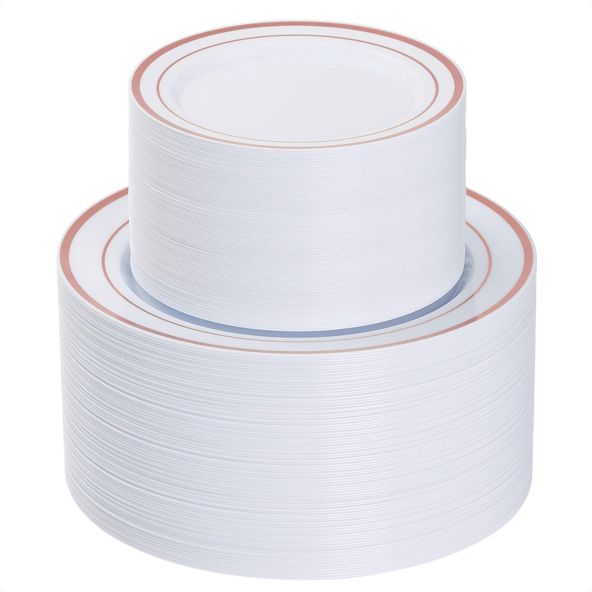 Goodluck 200PCS Gold Plastic Plates, Heavy Duty Disposable Gold Plates