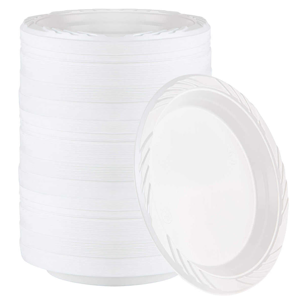 400 Count Disposable 6 Inch White Plastic Dessert Plates