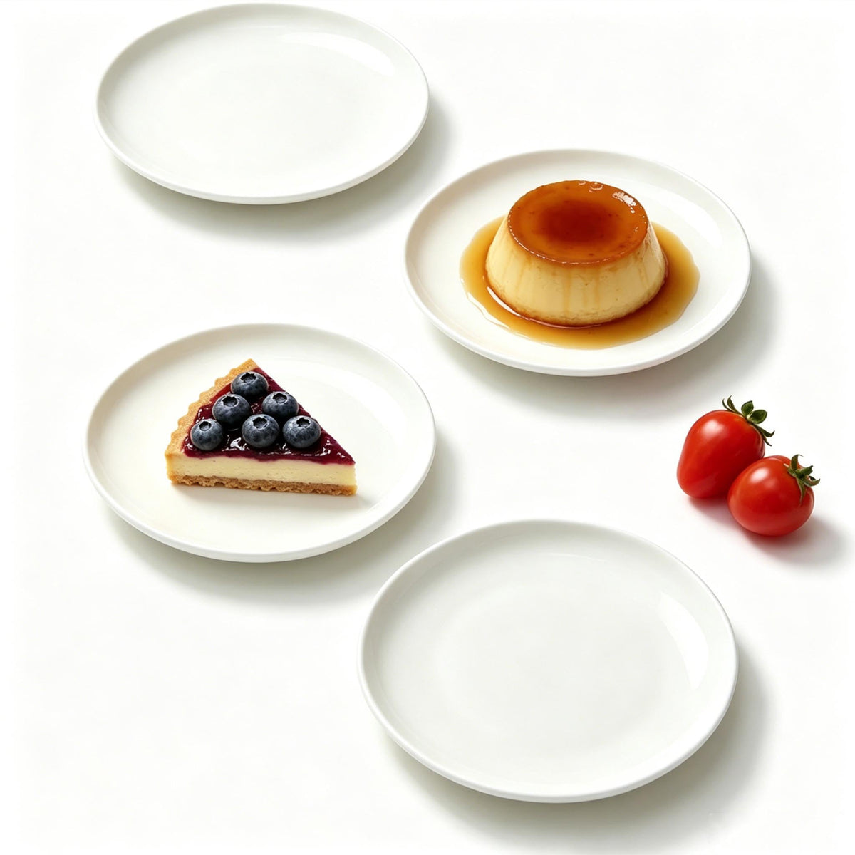 8 Inch Oval Ceramic Plate Set of 8, Ceramic Salad Plates Set