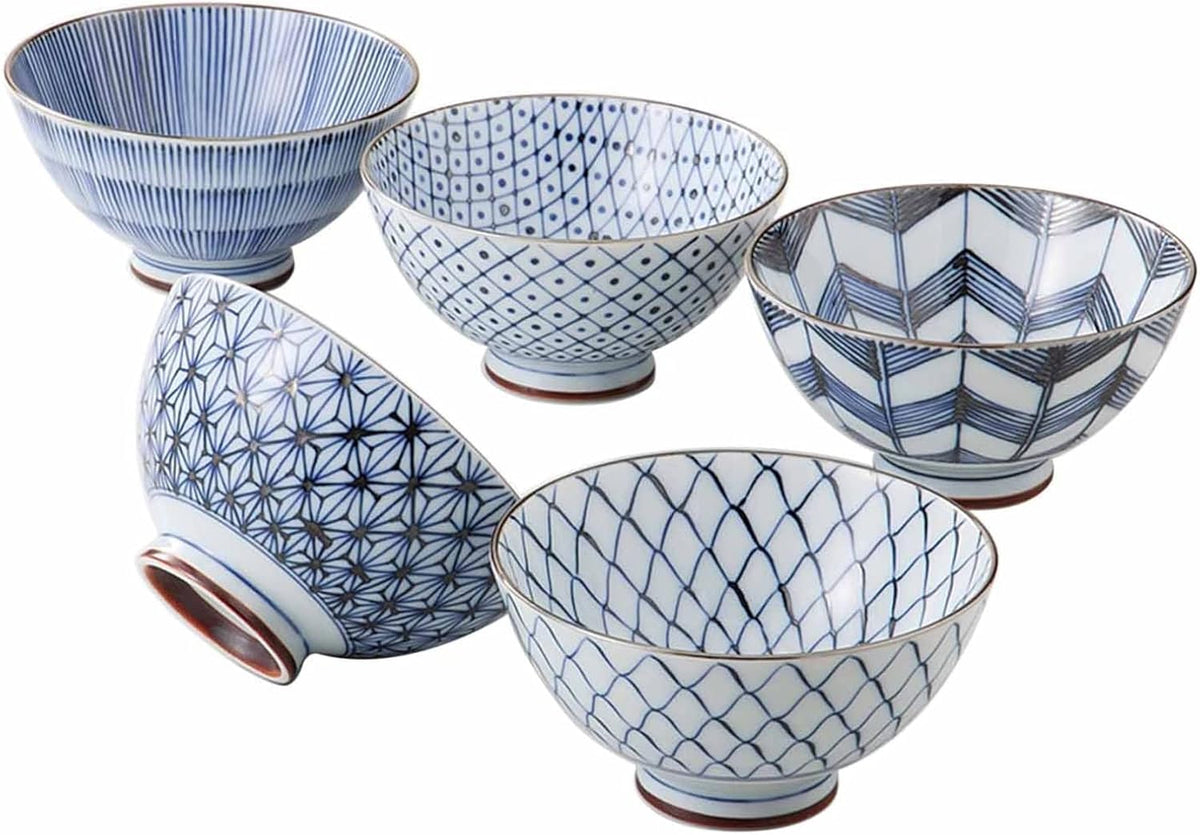 Saikai Pottery 19541 Arita Ware Kiyohide Kiln Rice Bowl, 5 Patterns, Old Dyed Picture Change, Made in Japan