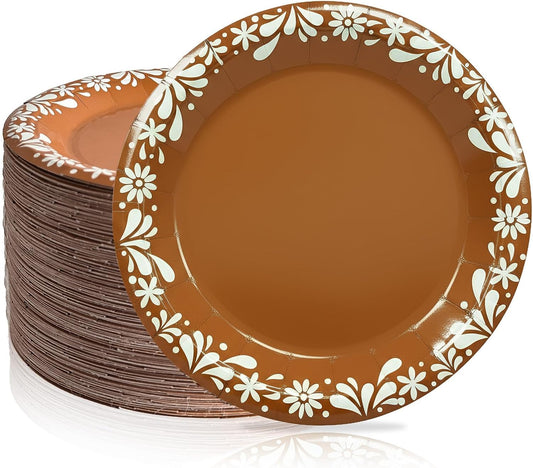 100 Pcs Mexican Party Plates Set, Disposable Cielito Lindo Party Decoration