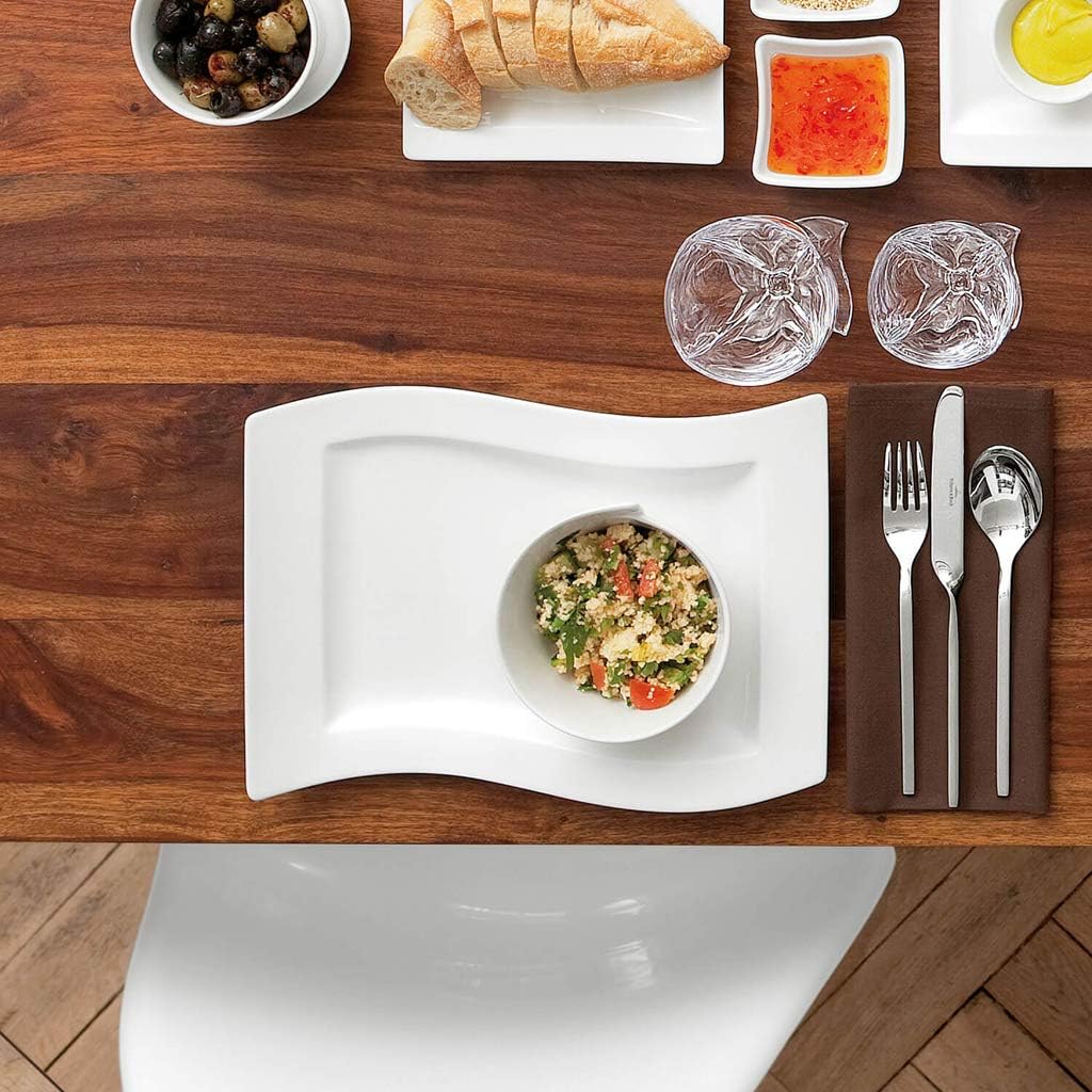 Villeroy & Boch New Wave Small Round Rice Bowl, 15.5 oz, Premium Porcelain, White