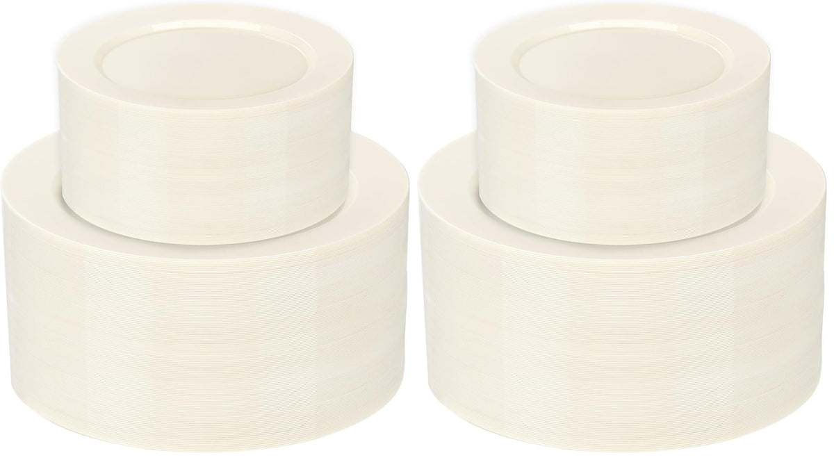 I00000 102 Pcs Gold Plastic Plates, Premium Disposable Gold Plates