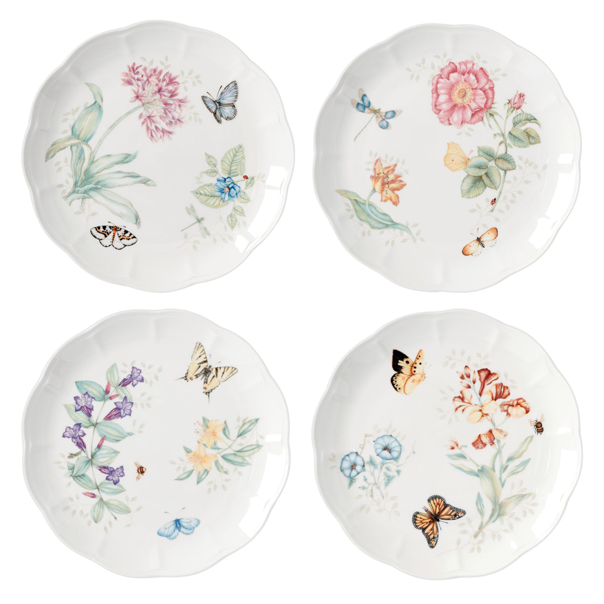 Lenox Butterfly Meadow Porcelain 16oz Rice Bowl Set for 4 (4-Piece)