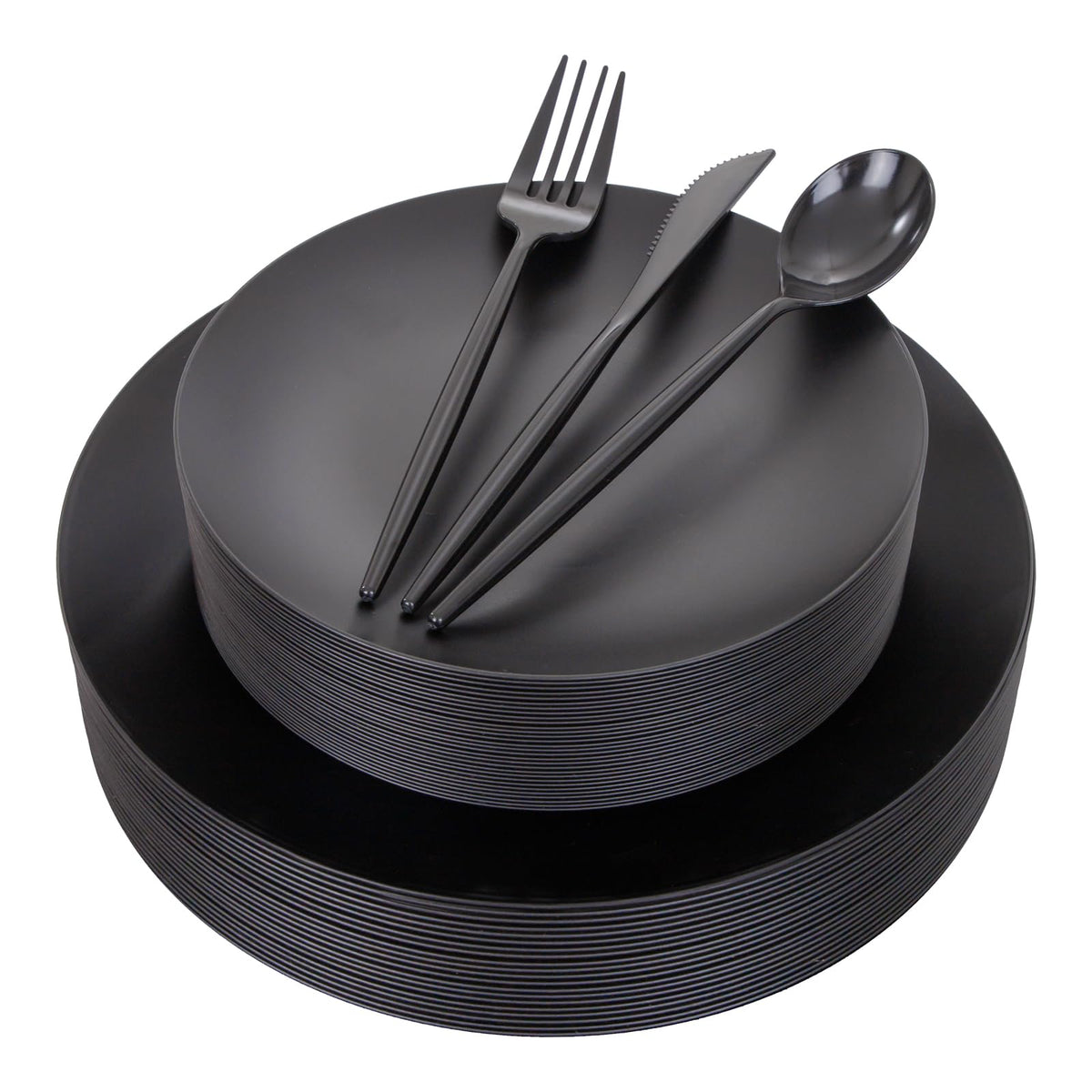 ejonirinjonir 150pcs Frosted Black Plastic Plates Plastic Plate for Wedding