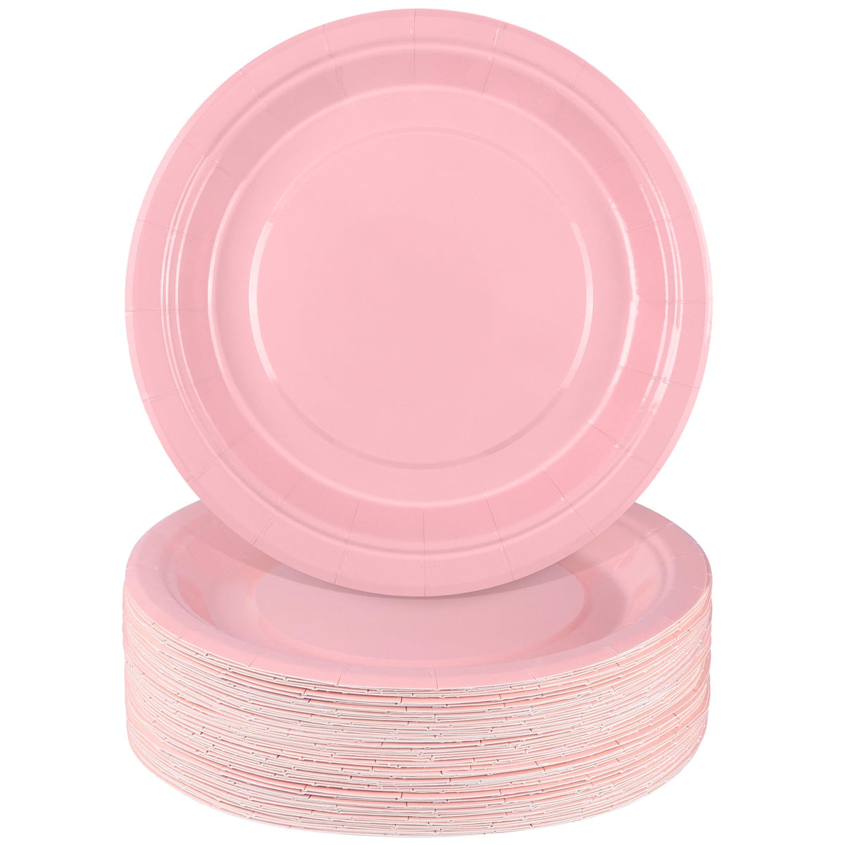 Breroa 72 Pcs Hot Pink Paper Plates 7 Inch Bulk Hot Pink Plates Disposable