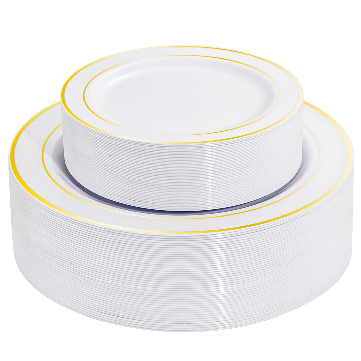 I00000 102 Pcs Gold Plastic Plates, Premium Disposable Gold Plates