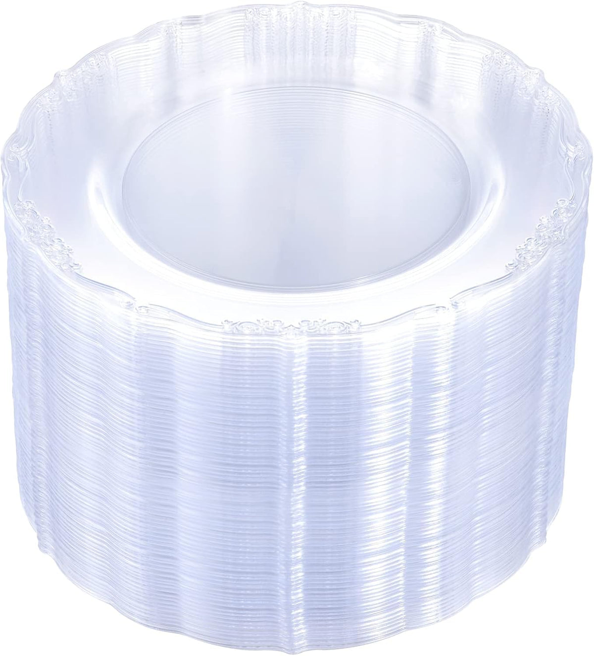U-QE 100 Pieces Clear Plastic Plates, 6 Inch Plastic Dessert Plates