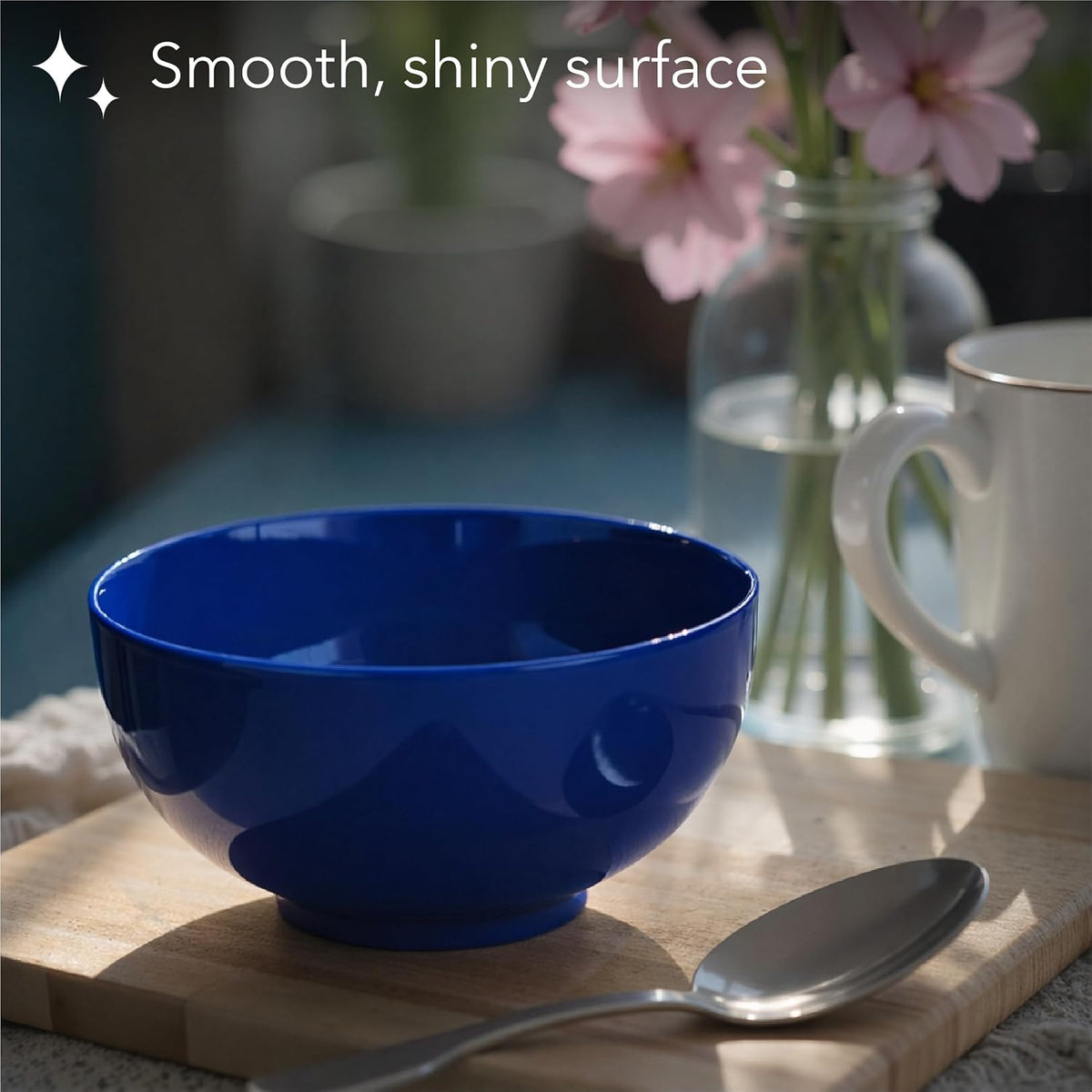 Brew To A Tea BTaT- Soup Bowls Set, 16 Ounces, Set of 12, Navy Blue, Porcelain Dishes for Soup, Rice, Salad, Noodle, Microwave, Oven, Freezer & Dishwasher Safe, Deep Cereal Bowls for Kitchen