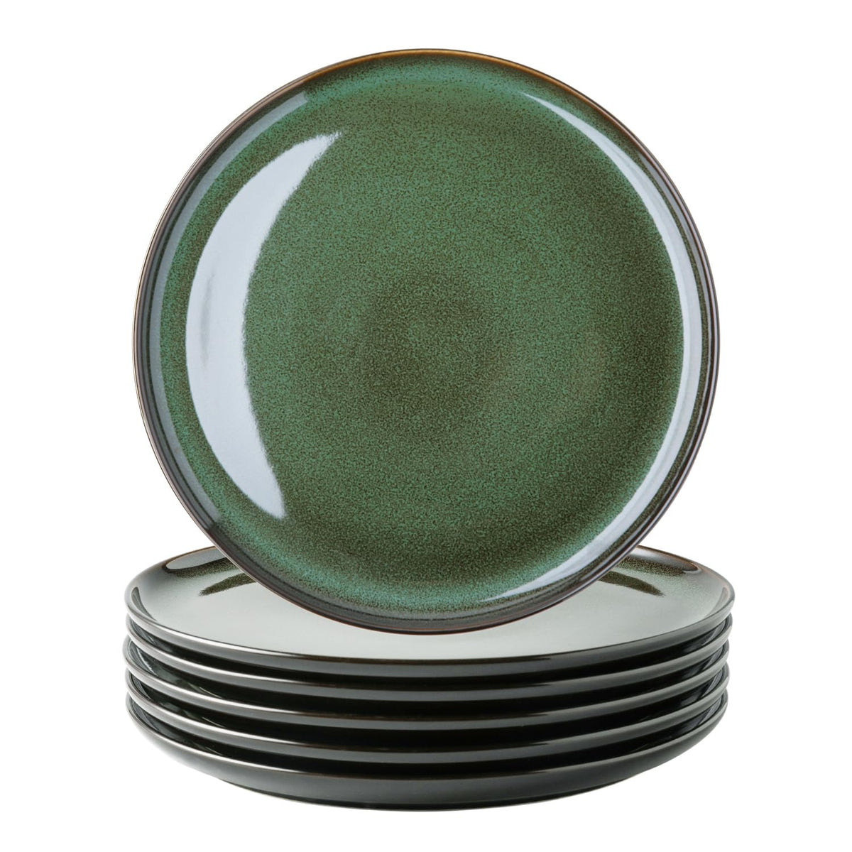LERATIO Ceramic Dinner Plates Set of 6,10.5 Inch Reactive Glaze Plate Sets