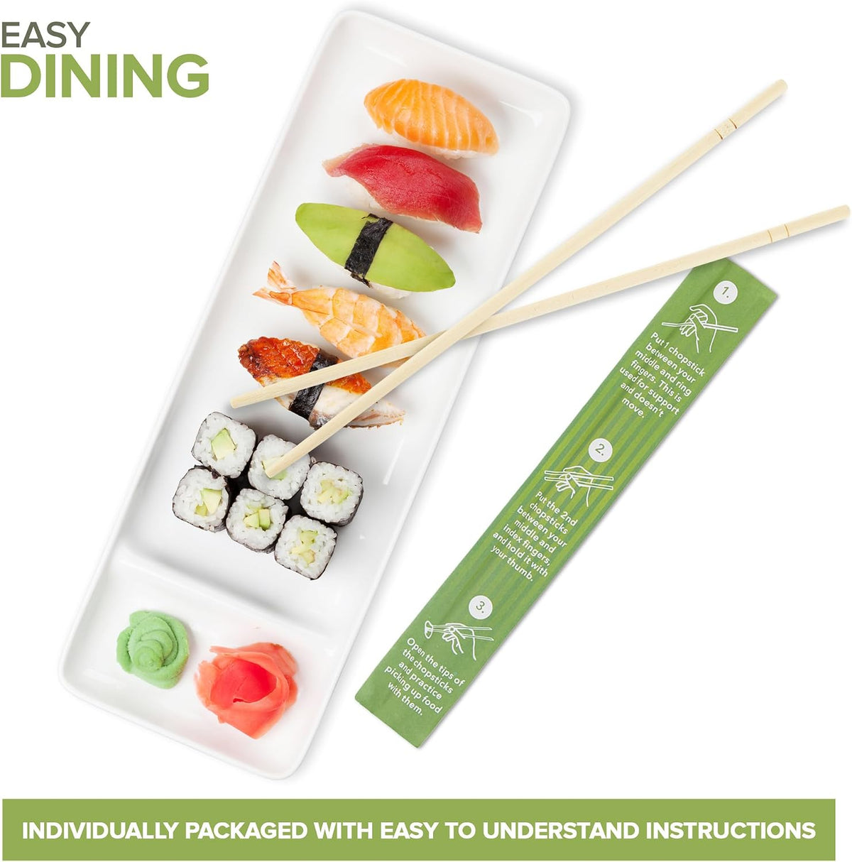 Stock Your Home Disposable Bamboo Chopsticks (200 Count), Bulk Separated Chopsticks for Sushi, Chinese, Japanese and Asian Food, Smooth Wooden Chop Sticks