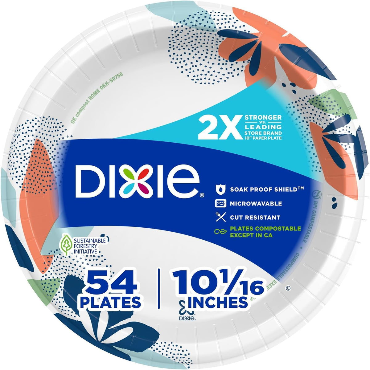 Dixie Large Paper Plates 10 Inch, 150 Ct Disposable Paper Plate Pack