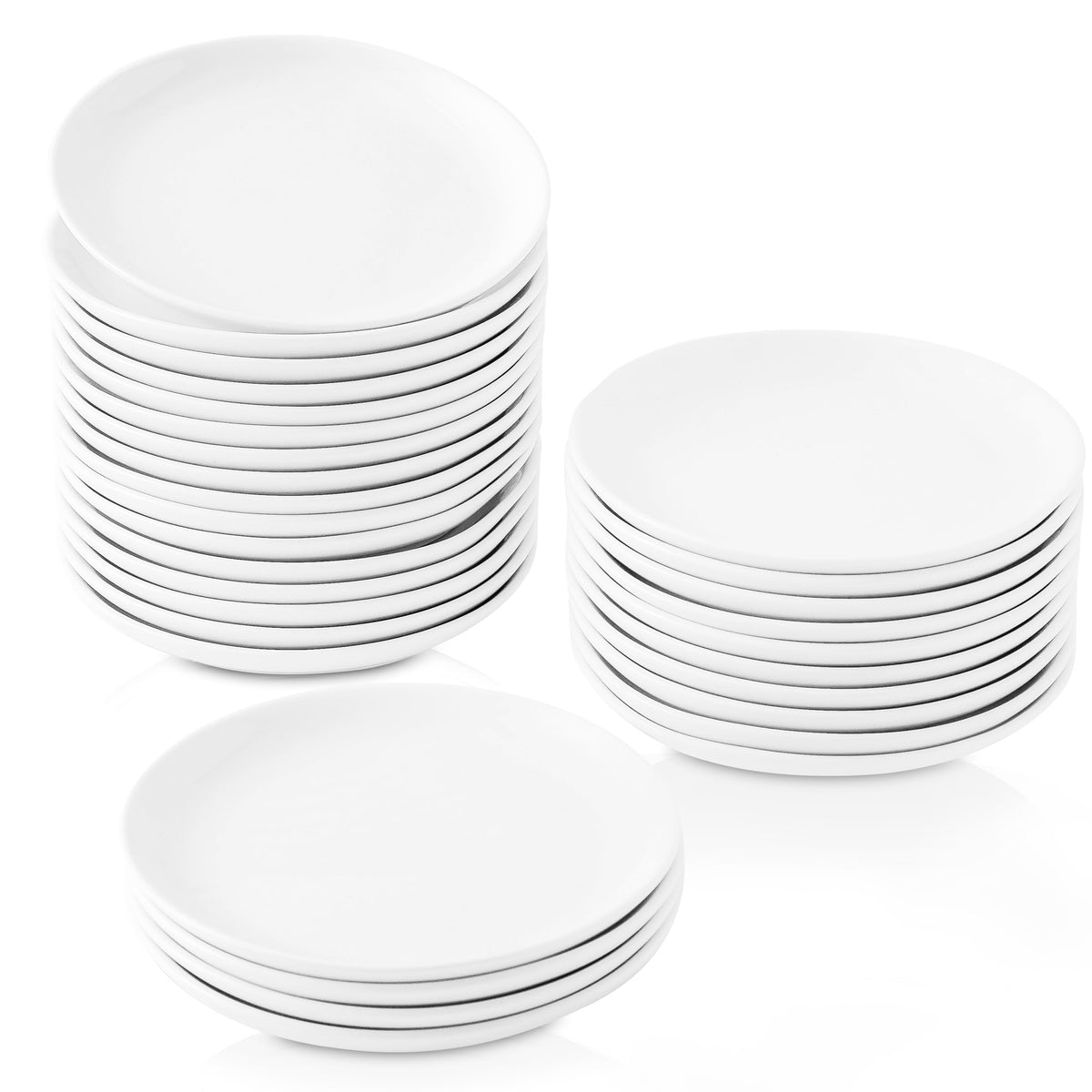 8 Inch Oval Ceramic Plate Set of 8, Ceramic Salad Plates Set