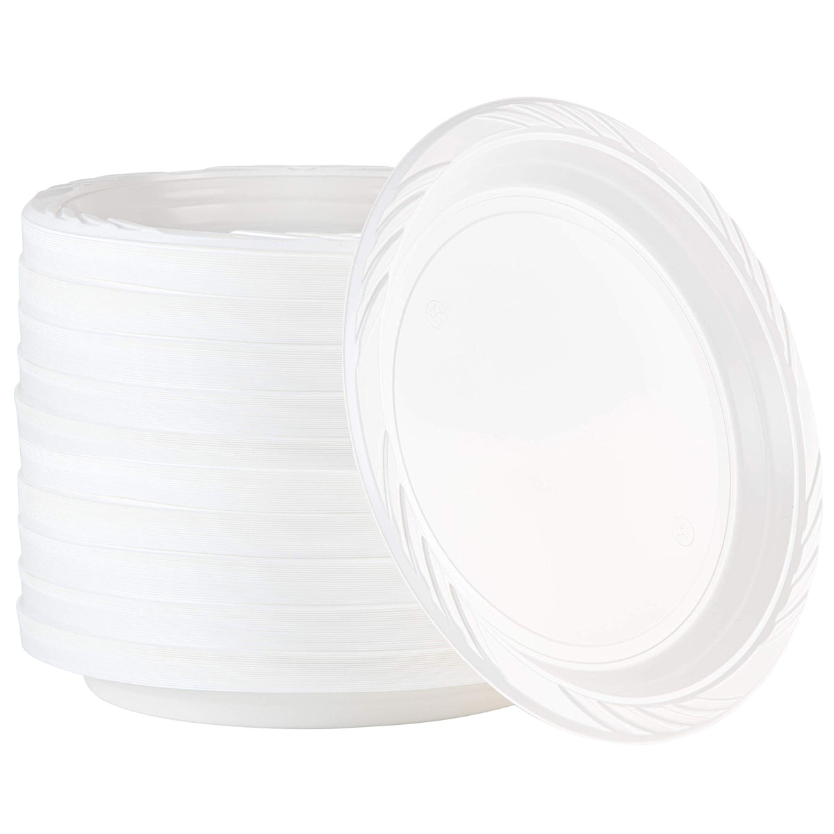 400 Count Disposable 6 Inch White Plastic Dessert Plates