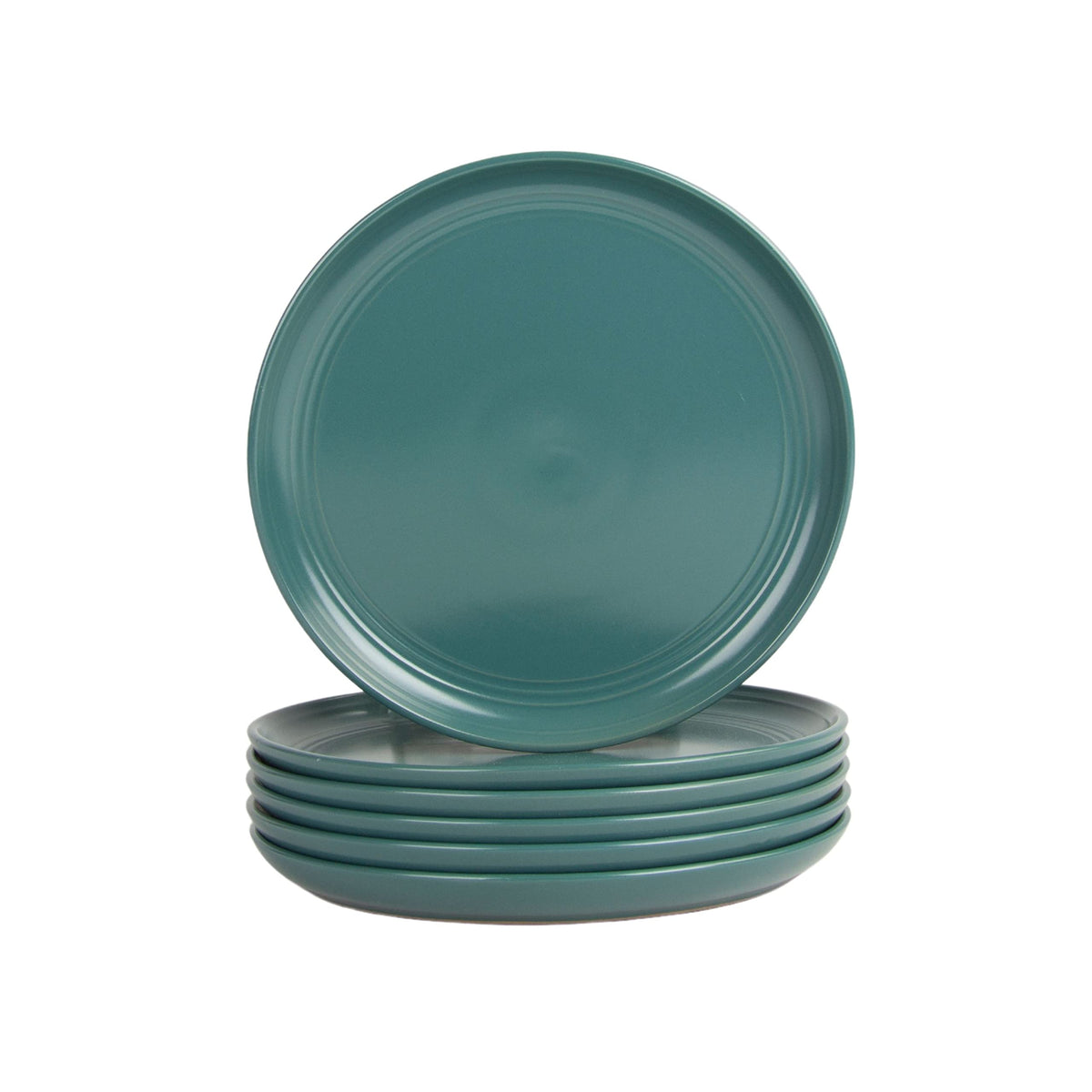 Double Line 8.25" Salad Plate, Set of 6, Cobalt Blue
