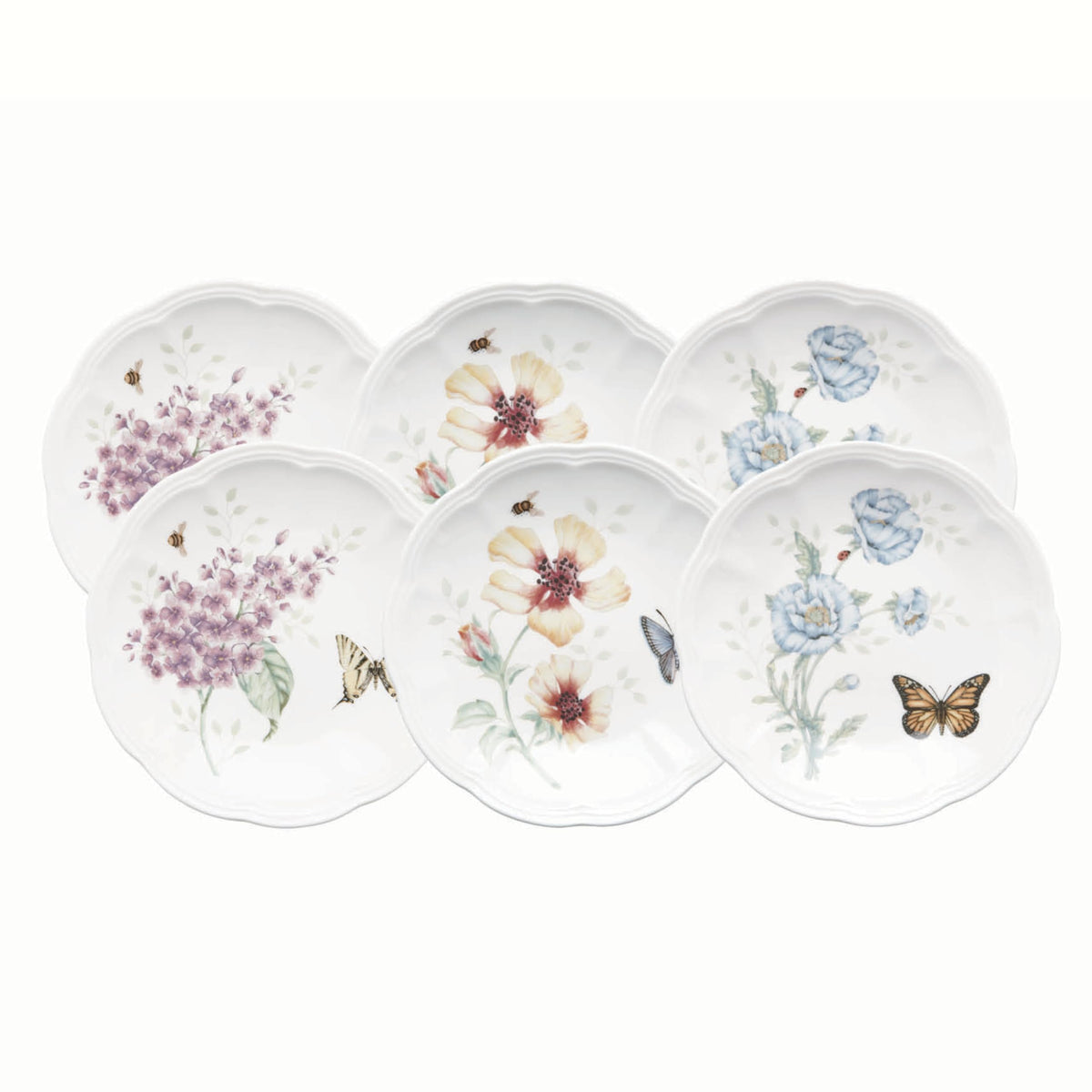 Lenox Butterfly Meadow Porcelain 16oz Rice Bowl Set for 4 (4-Piece)