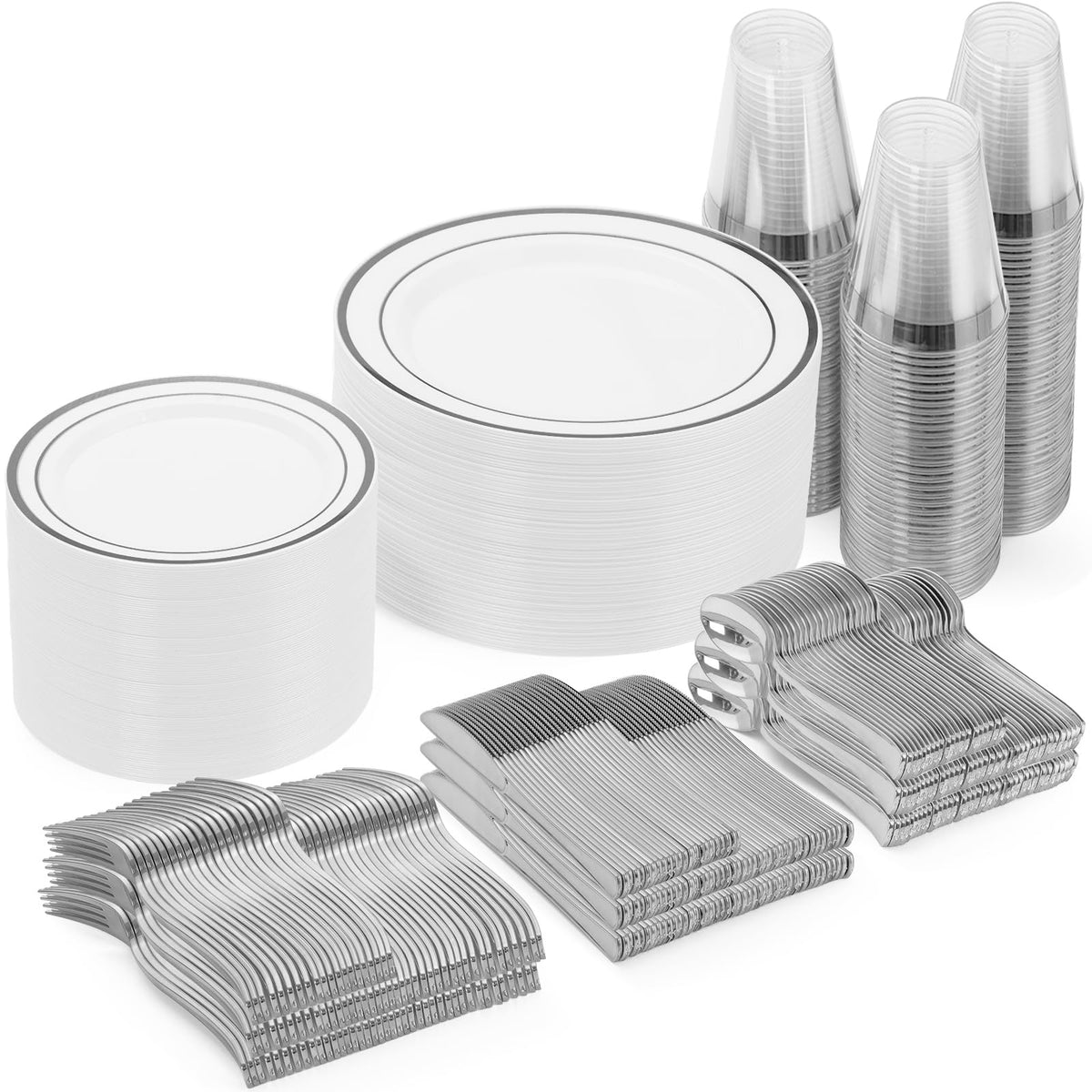 Goodluck 600 Pieces Gold Disposable Plastic Plates for 100 Guests