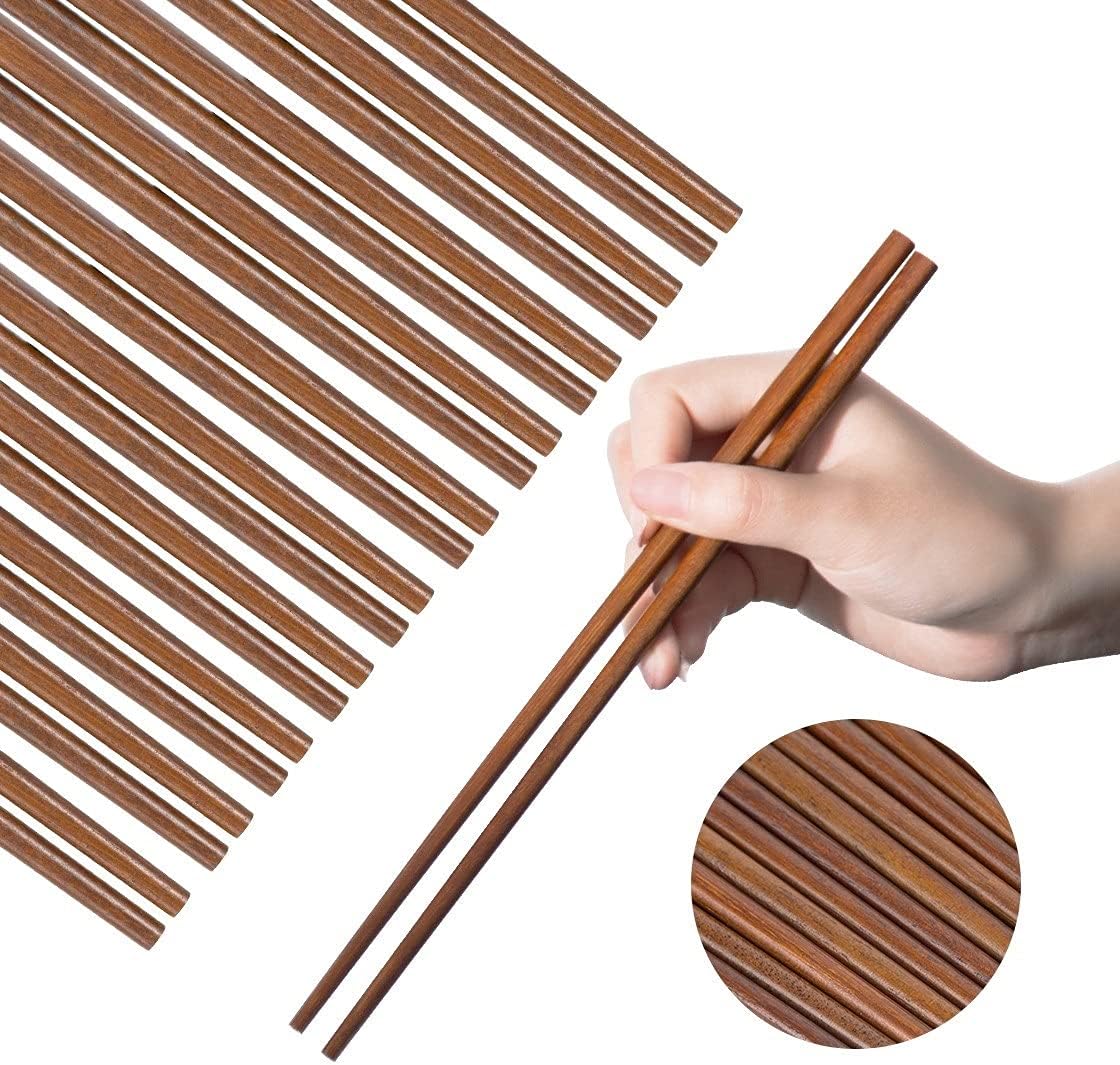 Wooden Chopsticks Reusable Dishwasher Safe Iron Wood 10 Pairs